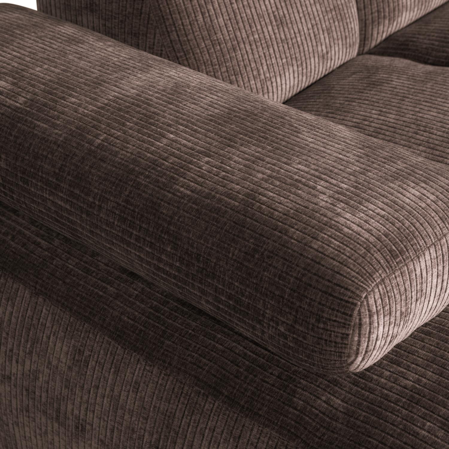 WOOOD Mojo Chaise Longue Bank Links - Ribstof - Bruin - 74x284x160