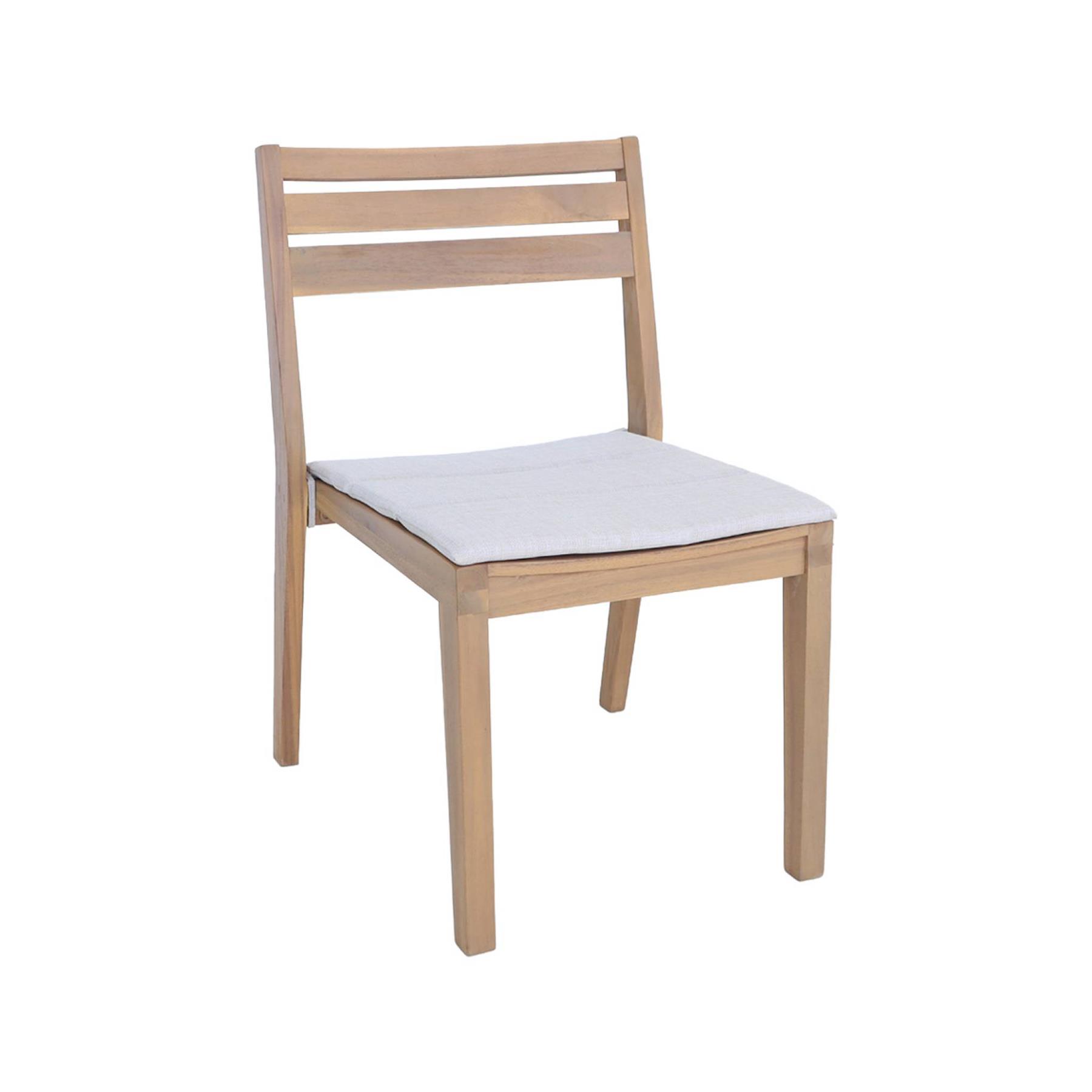 sweeek - Set van 4 acaciahouten tuinstoelen met kussen