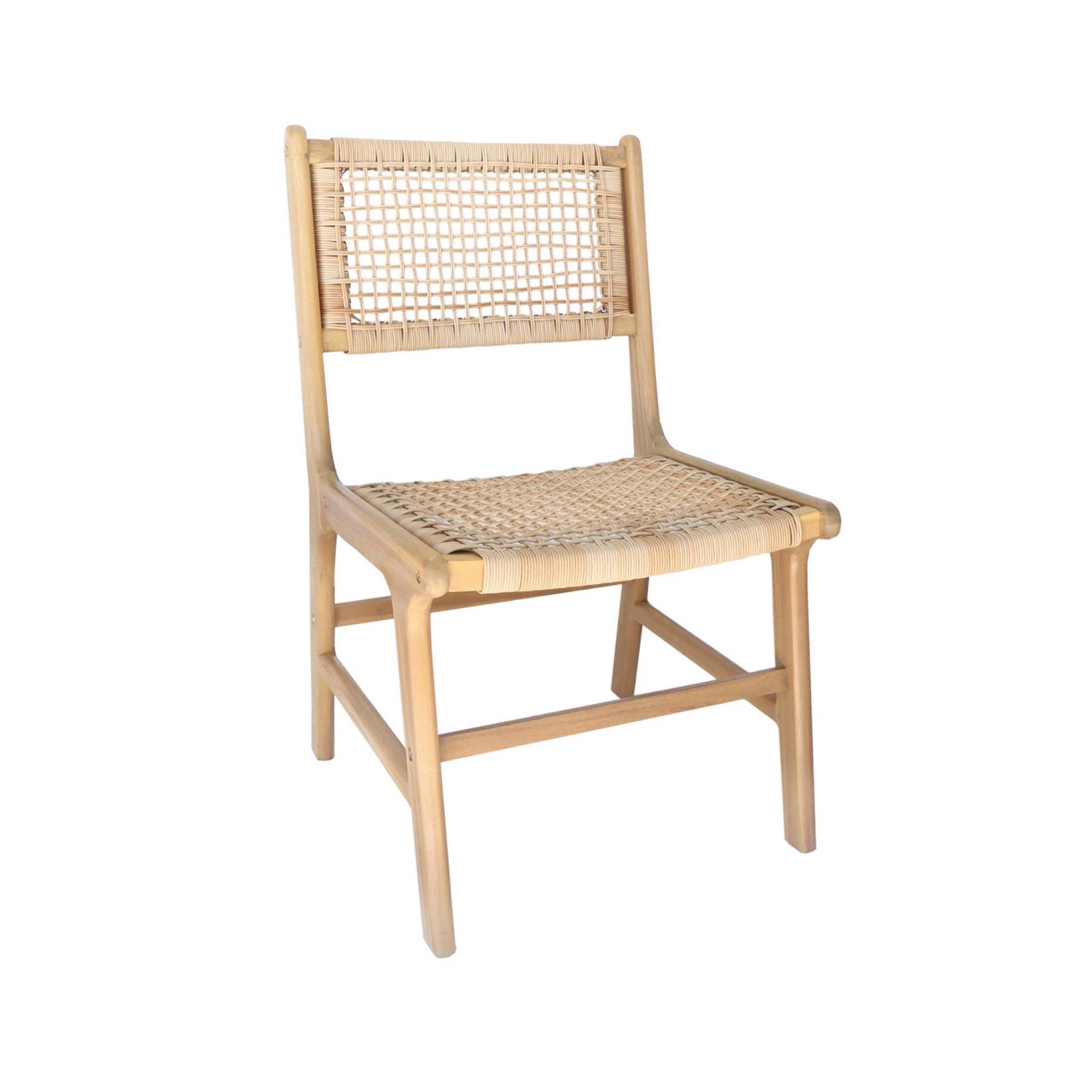 sweeek - Tuinstoel van riet en hout (set van 4)