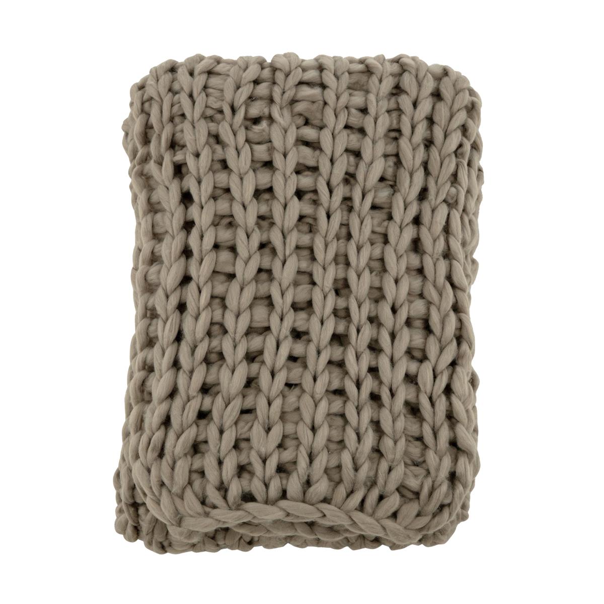 Nest living Verena Gebreide Plaid Bruin - 170 x 130 cm
