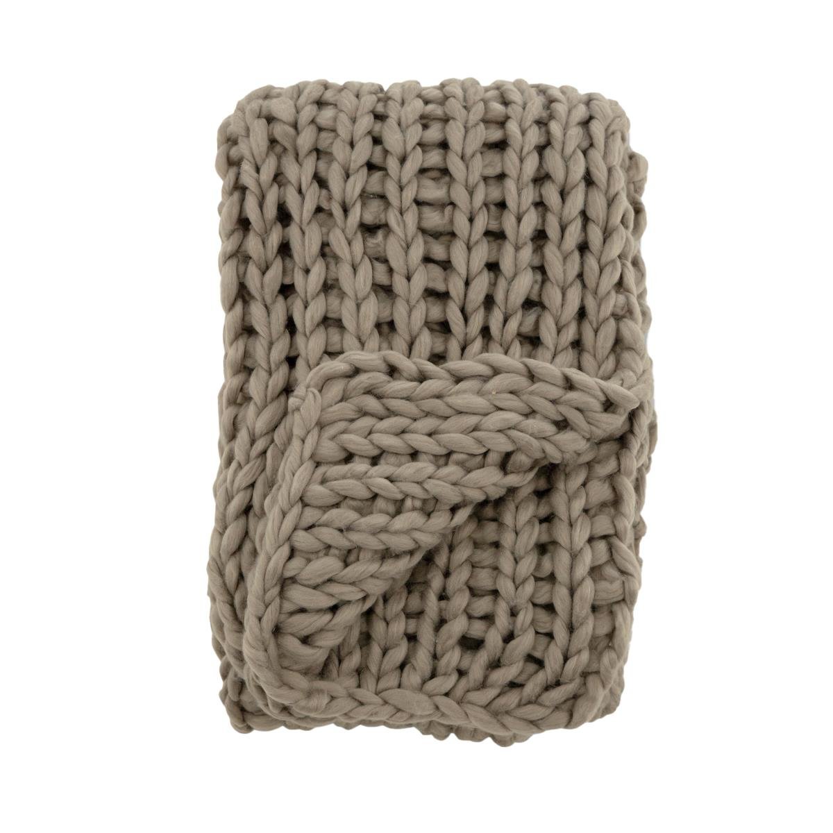 Nest living Verena Gebreide Plaid Bruin - 170 x 130 cm