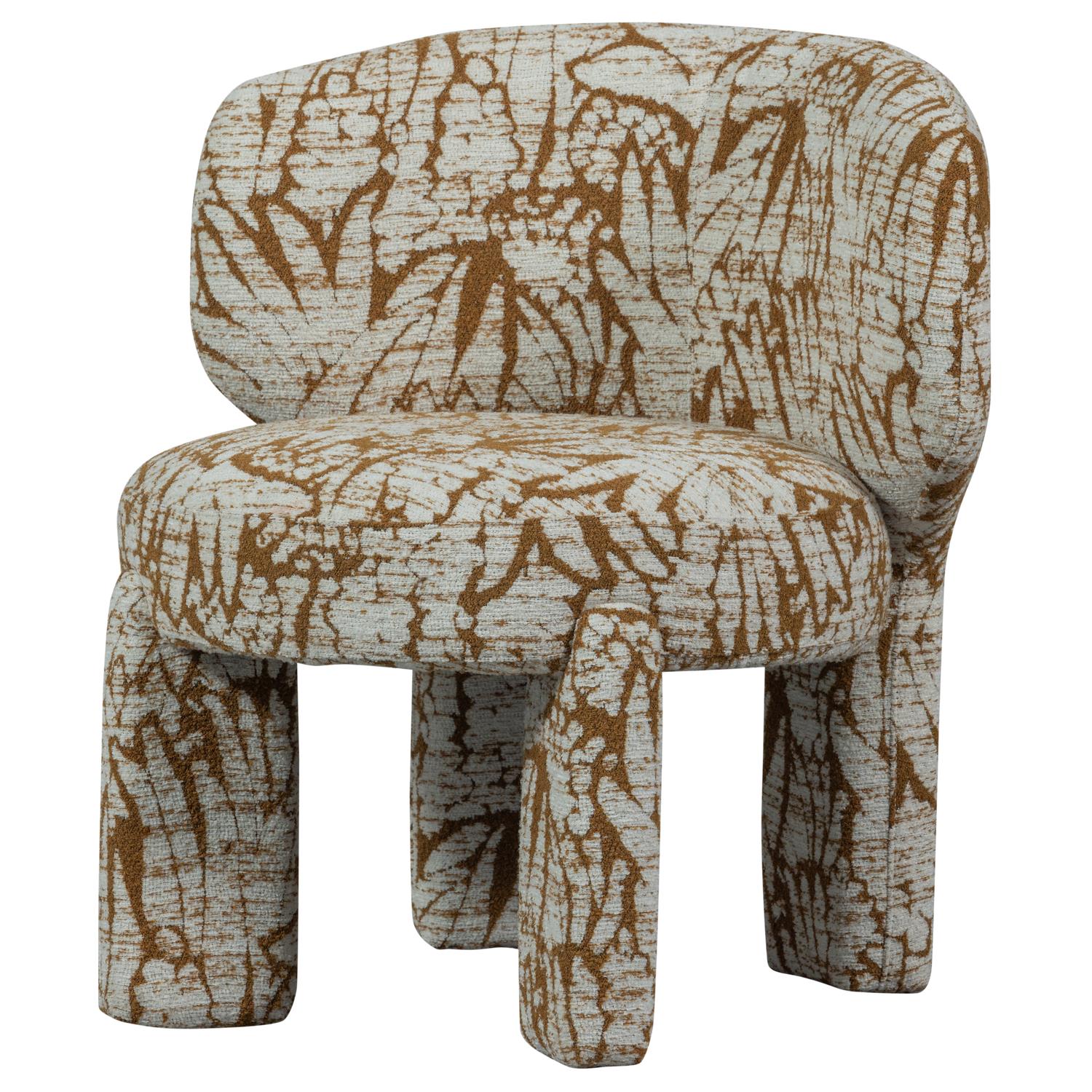 WOOOD Upke Fauteuil Met Dessin - Polyester - Naturel|Bruin - 76x75x69