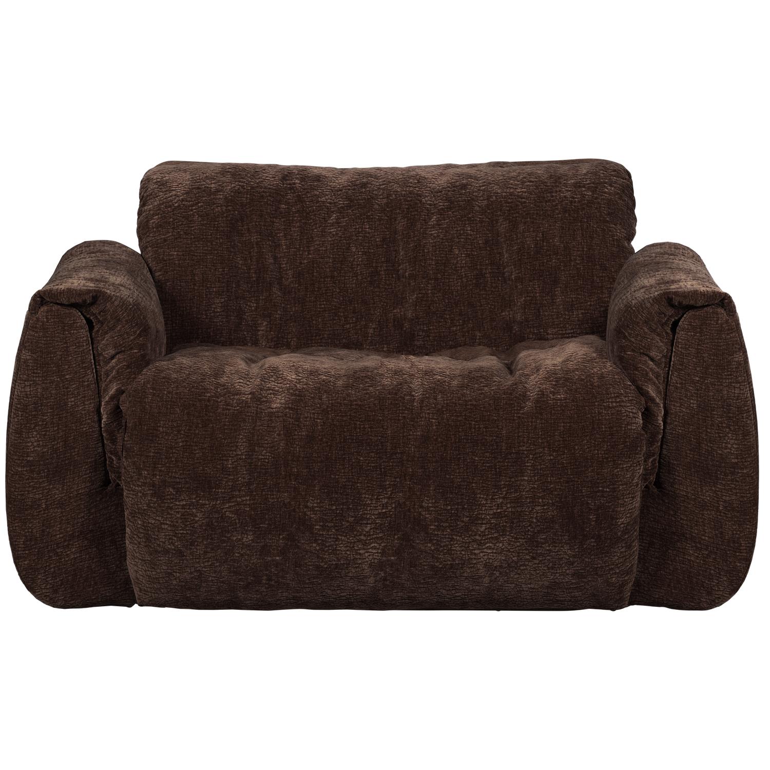 WOOOD Baggy Loveseat - 3D Chenille - Donkerbruin - 81x138x101