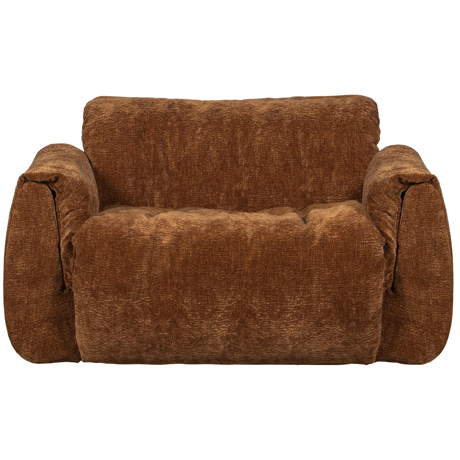 WOOOD Baggy Loveseat - 3D Chenille - Middenbruin - 81x138x101