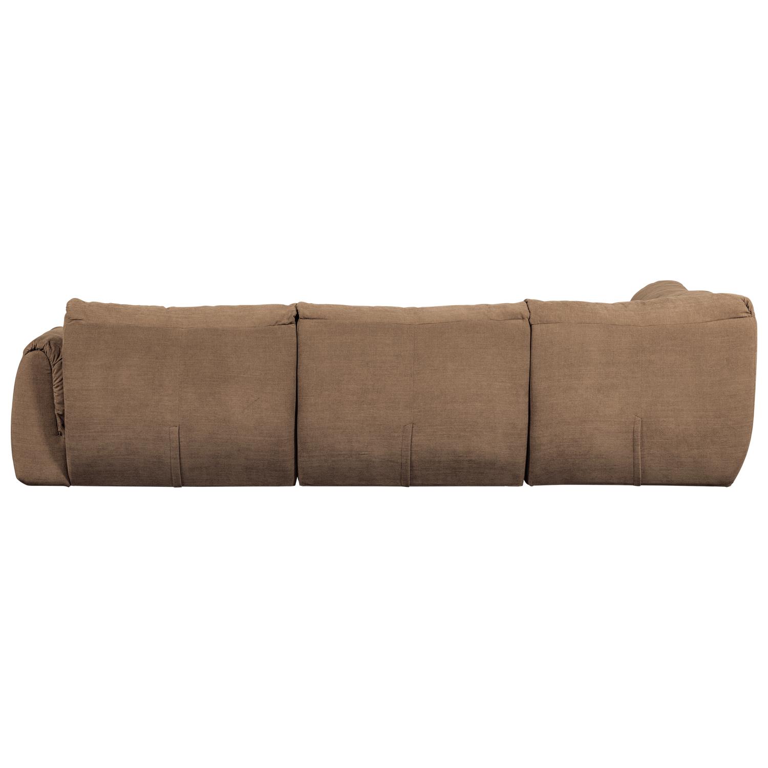 WOOOD Baggy Hoekbank Links - Geweven Chenille - Bruin - 81x301x210