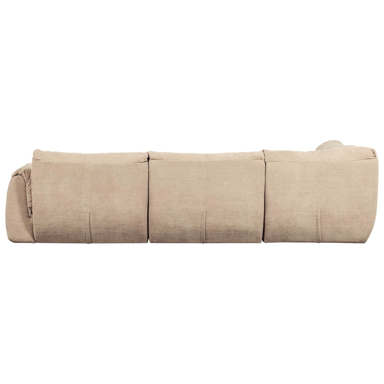WOOOD Baggy Hoekbank Links - Geweven Chenille - Zand - 81x301x210