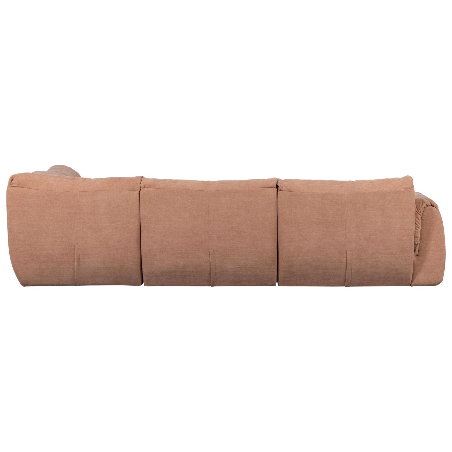 WOOOD Baggy Hoekbank Rechts - Geweven Chenille - Oud Roze - 81x396x214