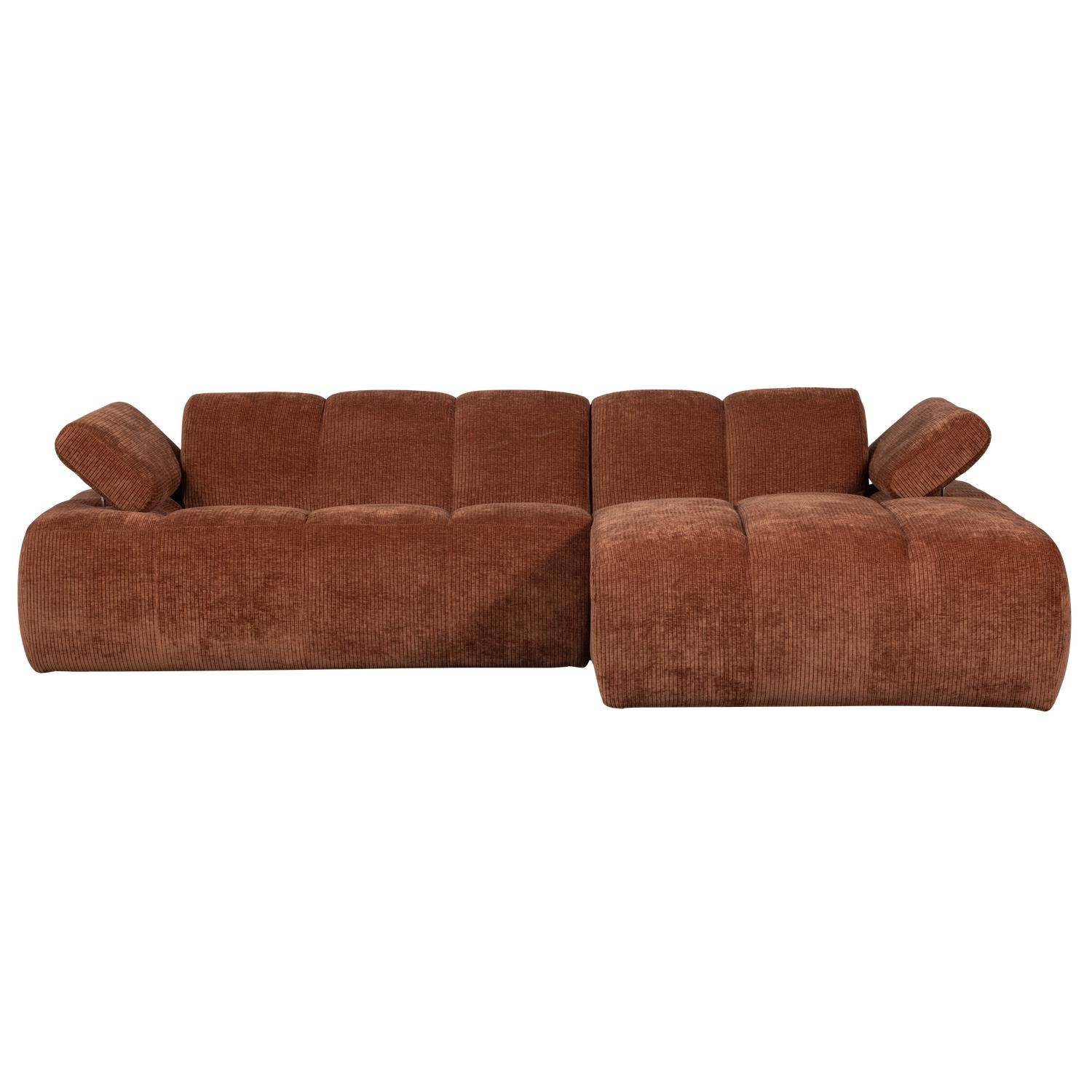 WOOOD Mojo Chaise Longue Bank Rechts - Ribstof - Roest Bruin