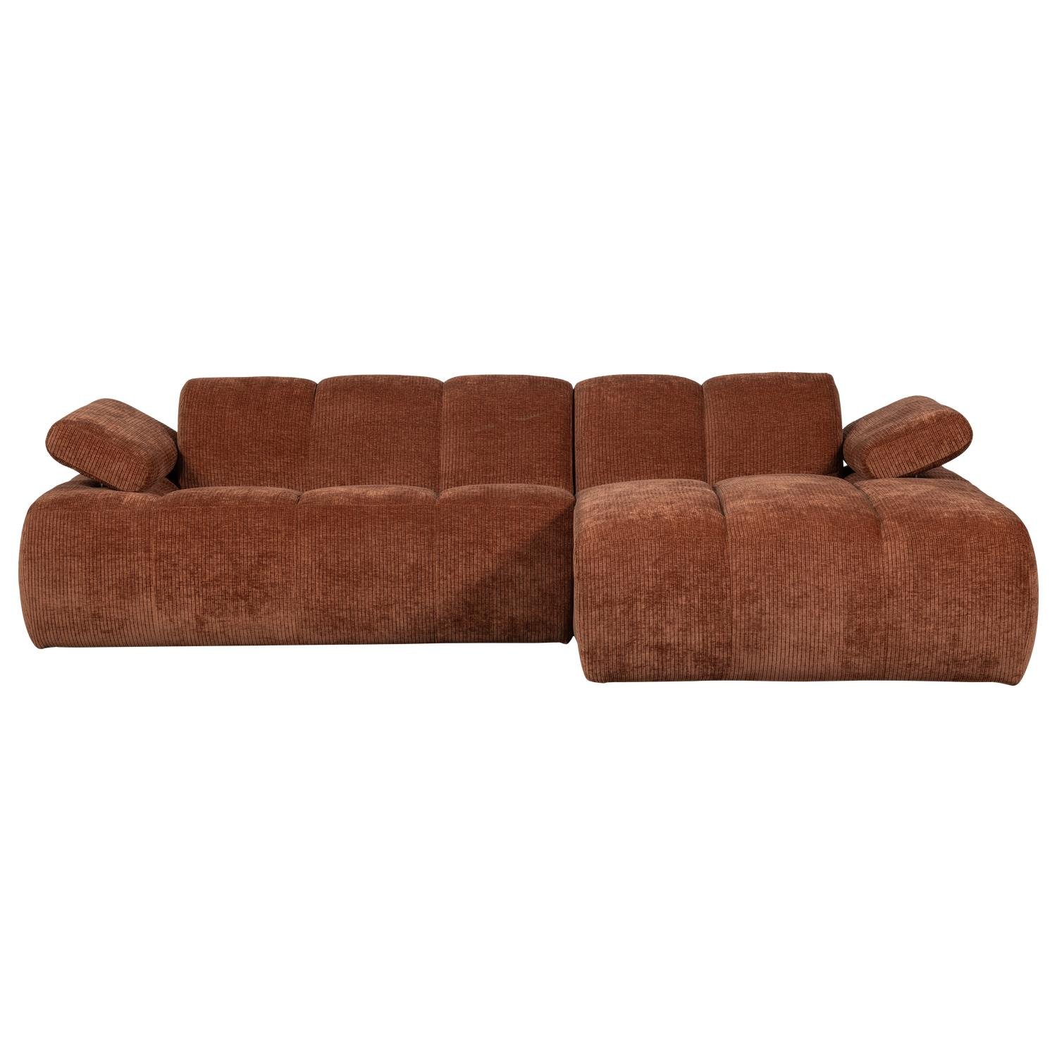 WOOOD Mojo Chaise Longue Bank Rechts - Ribstof - Roest Bruin