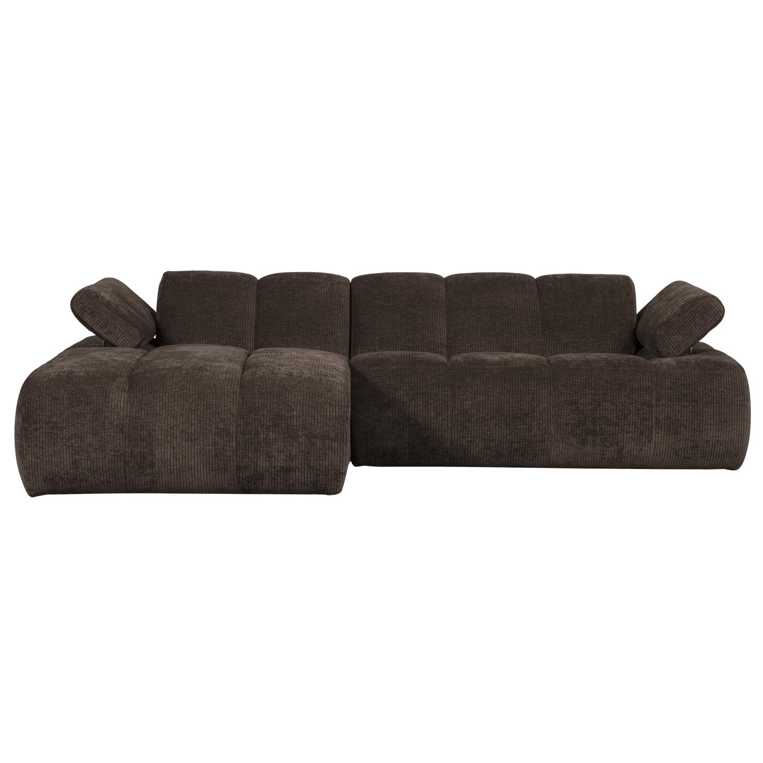 WOOOD Mojo Chaise Longue Bank Links - Ribstof - Bruin - 74x284x160