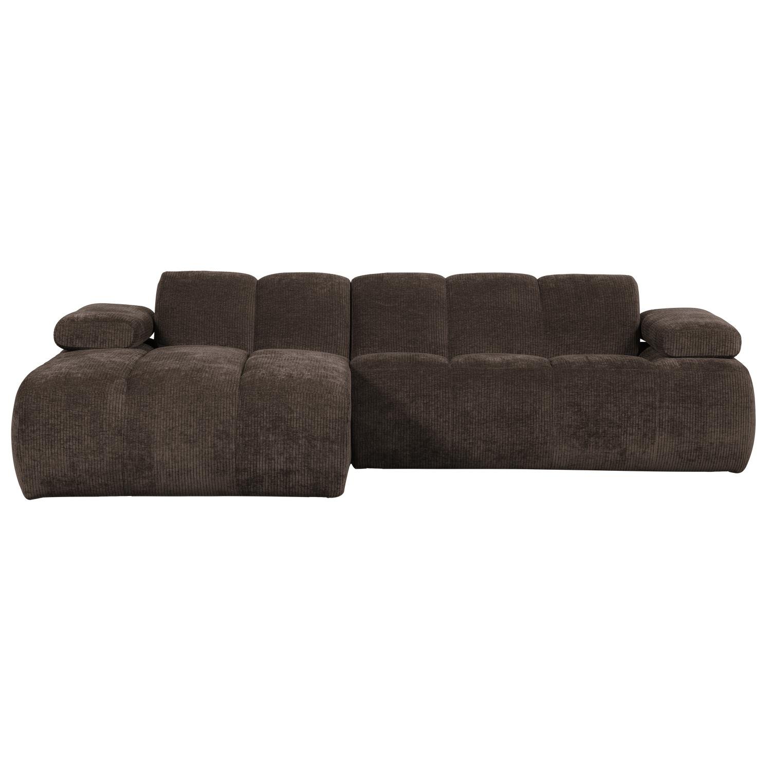 WOOOD Mojo Chaise Longue Bank Links - Ribstof - Bruin - 74x284x160
