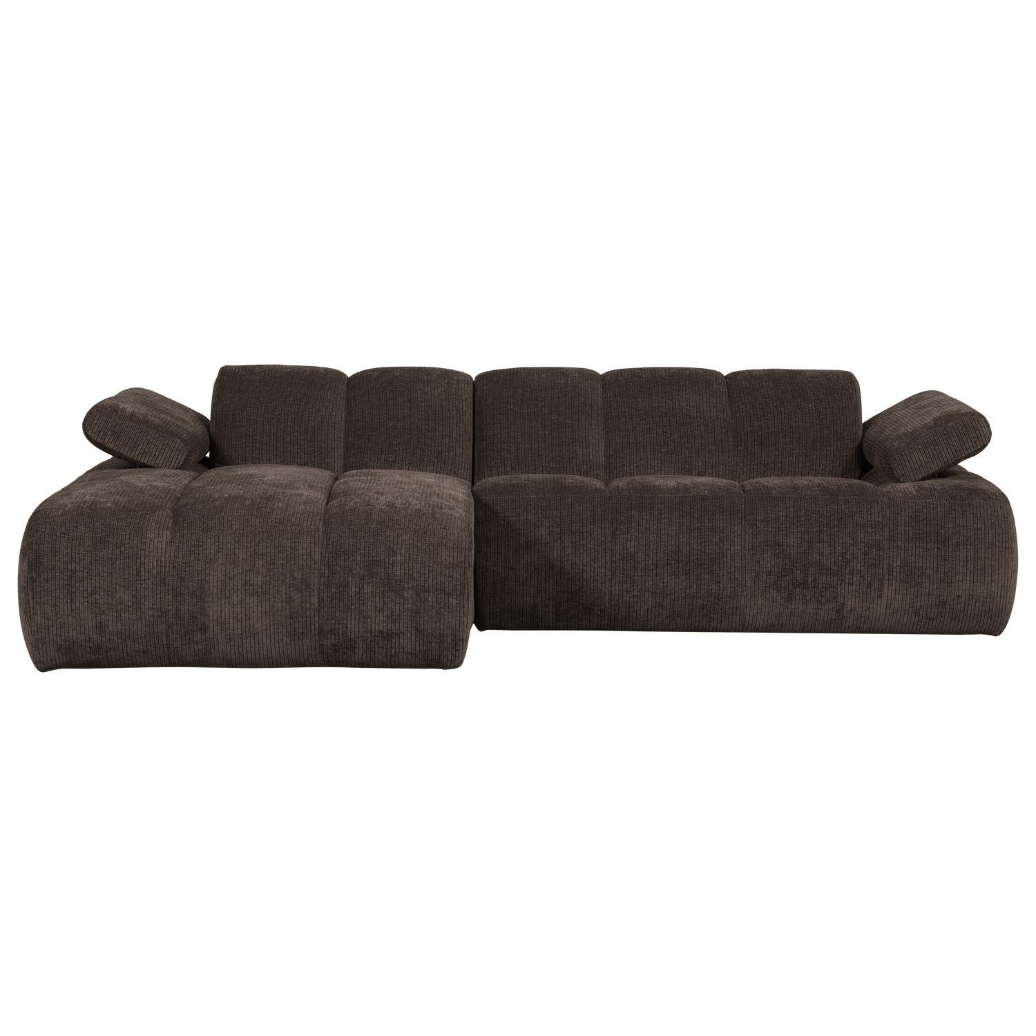 WOOOD Mojo Chaise Longue Bank Links - Ribstof - Bruin - 74x284x160
