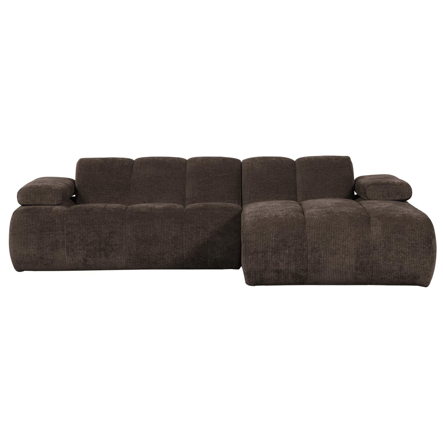 WOOOD Mojo Chaise Longue Bank Rechts - Ribstof - Bruin