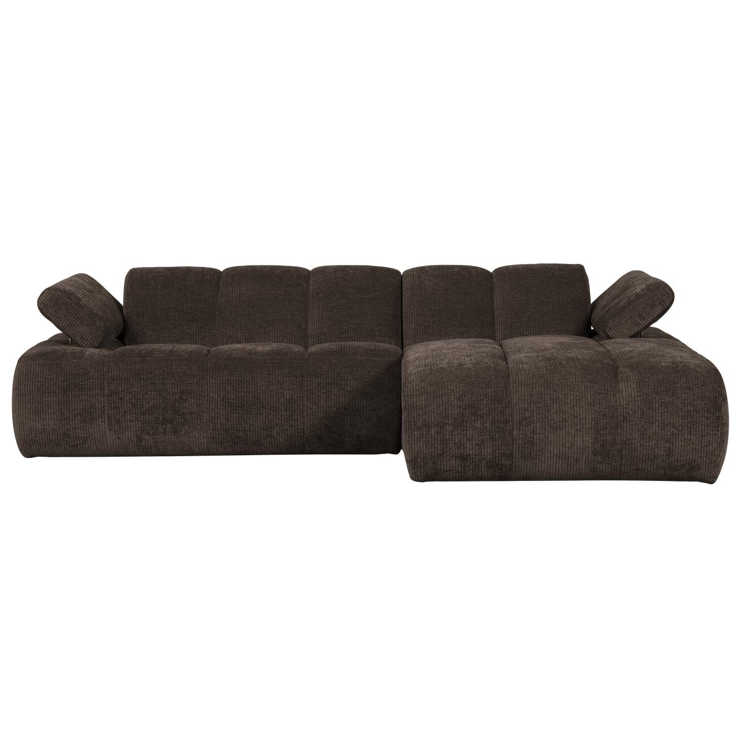 WOOOD Mojo Chaise Longue Bank Rechts - Ribstof - Bruin