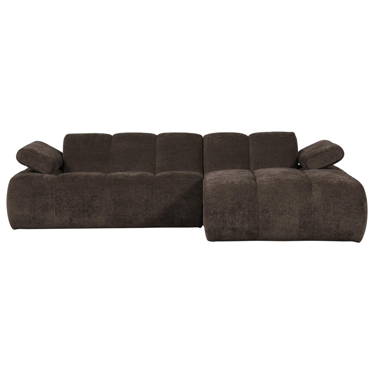 WOOOD Mojo Chaise Longue Bank Rechts - Ribstof - Bruin