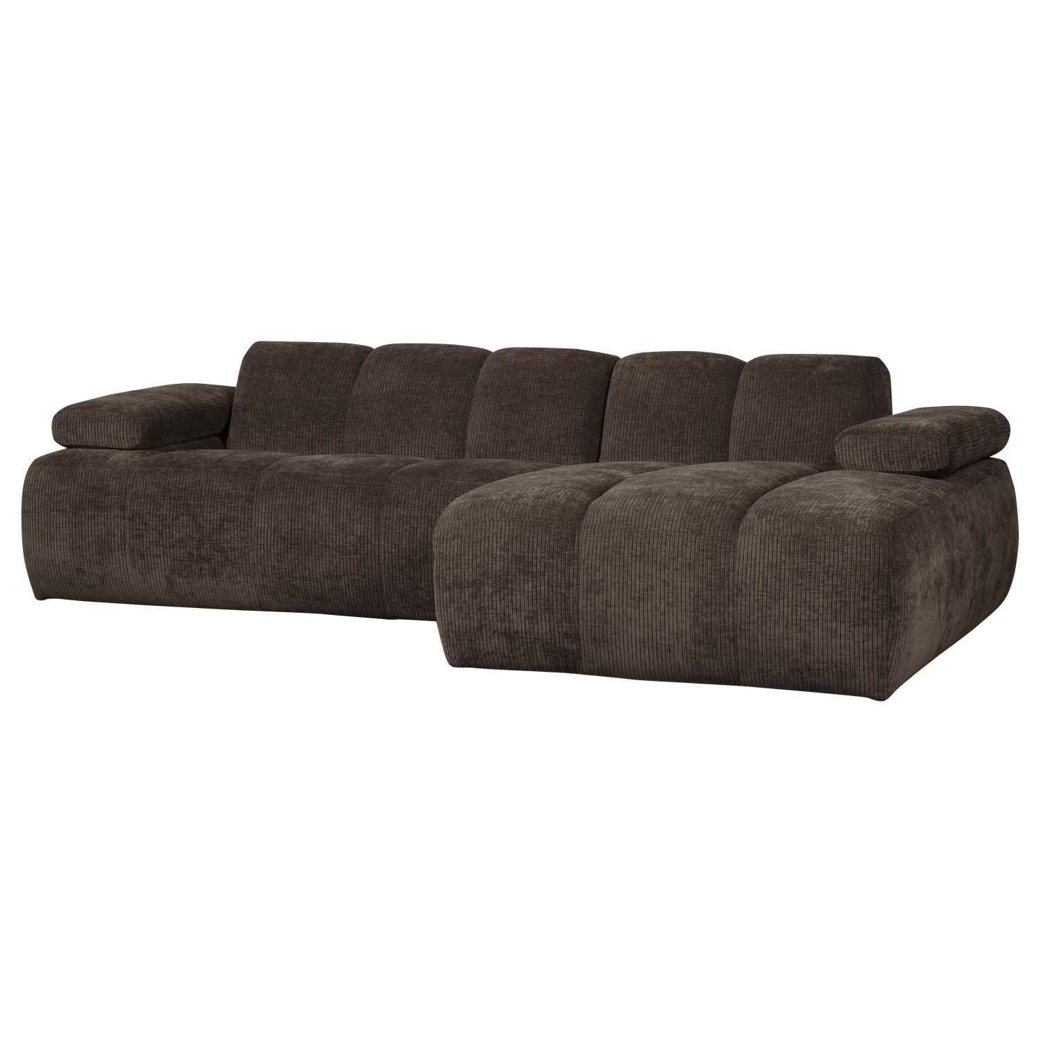 WOOOD Mojo Chaise Longue Bank Rechts - Ribstof - Bruin