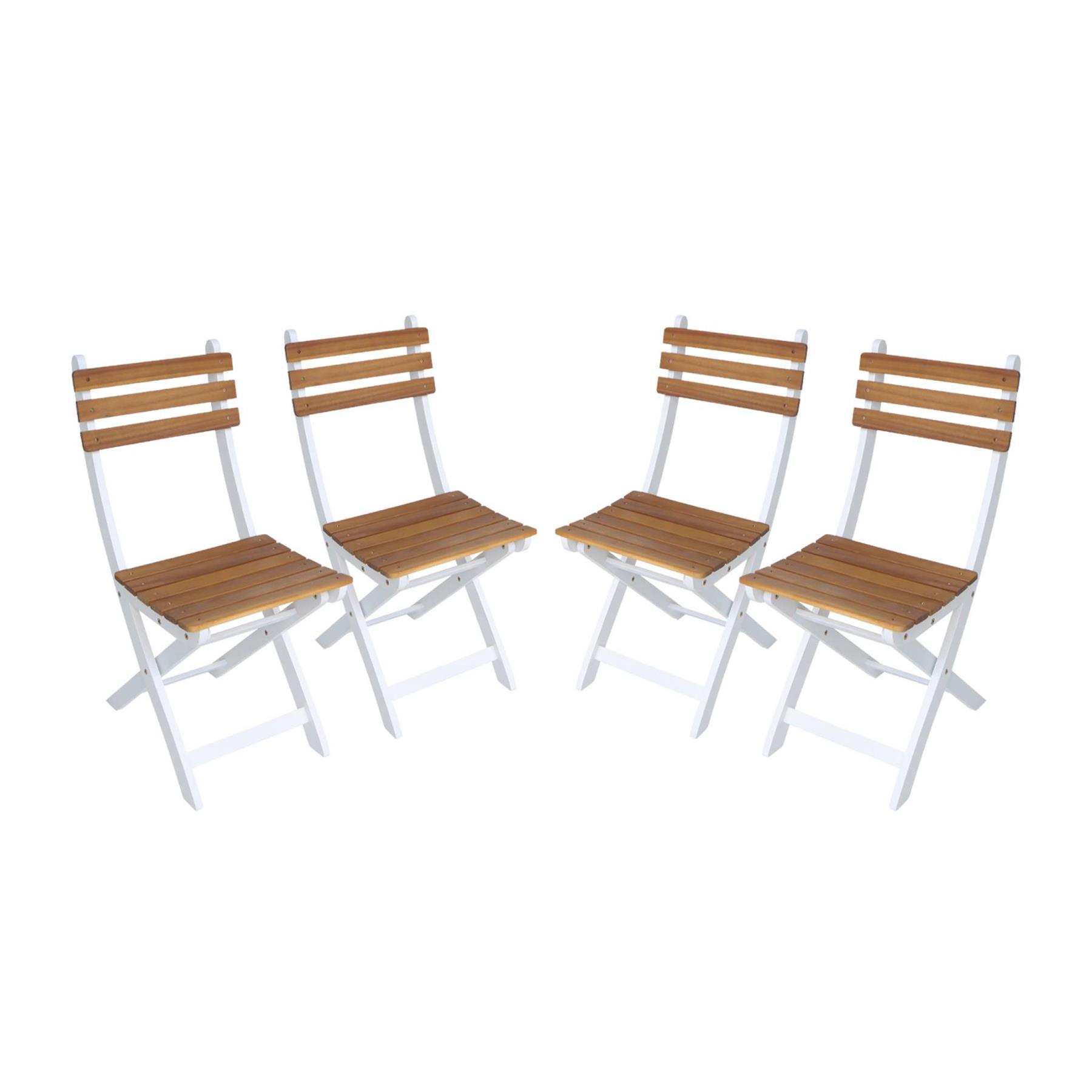 sweeek - Vouwbare acacia tuinstoel (Set van 4)