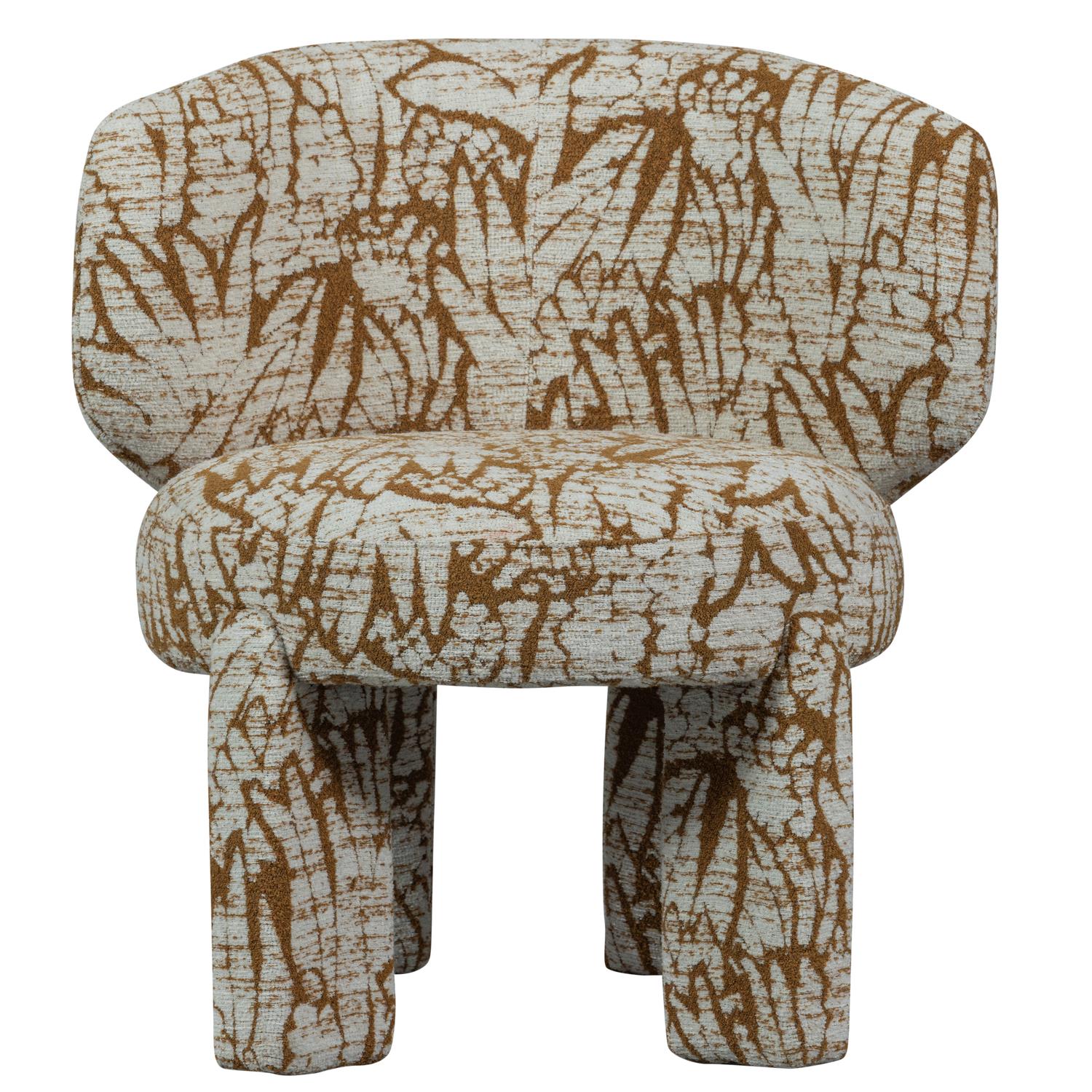 WOOOD Upke Fauteuil Met Dessin - Polyester - Naturel|Bruin - 76x75x69
