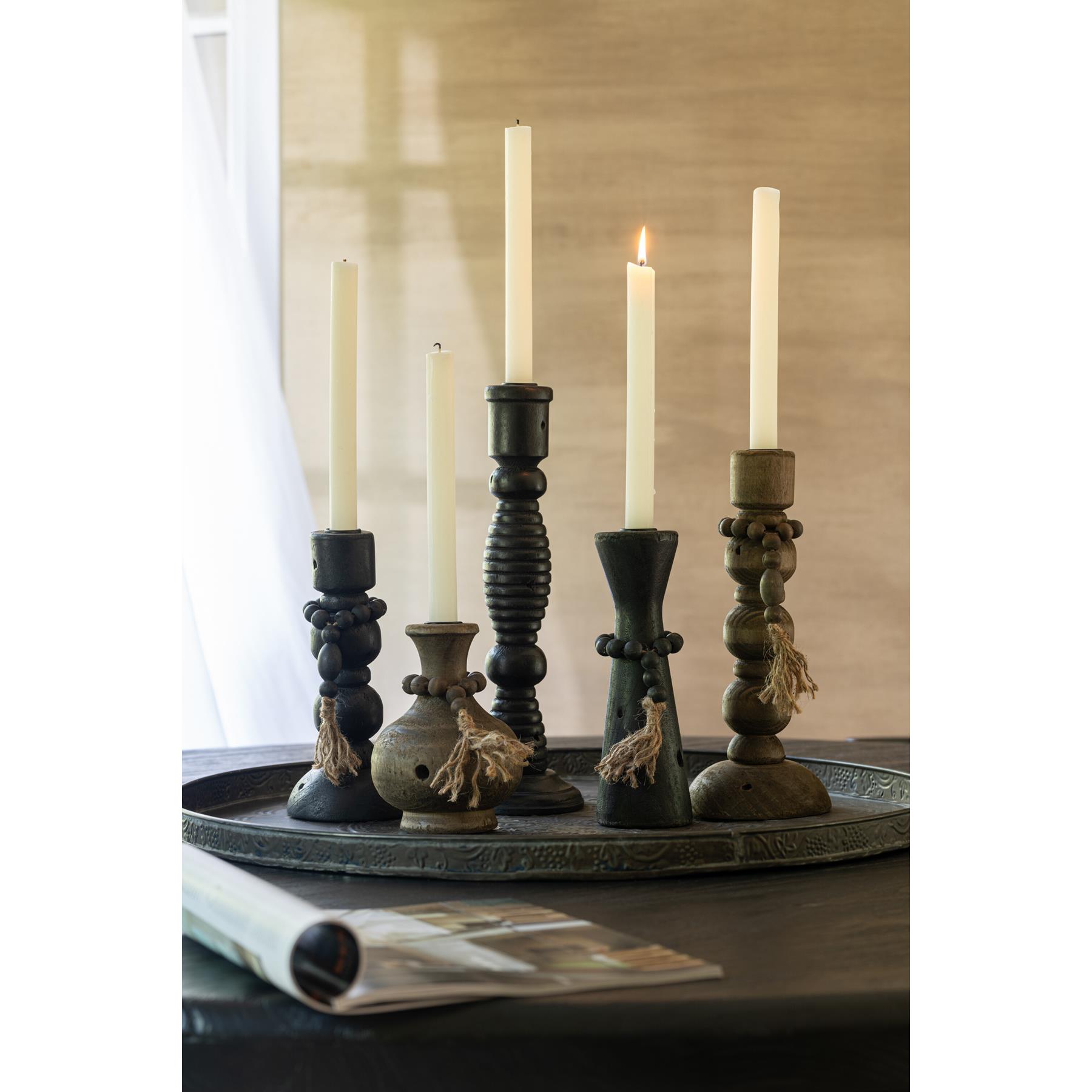 J-Line kaarshouder Nut - ijzer - zwart|bruin - 2 stuks