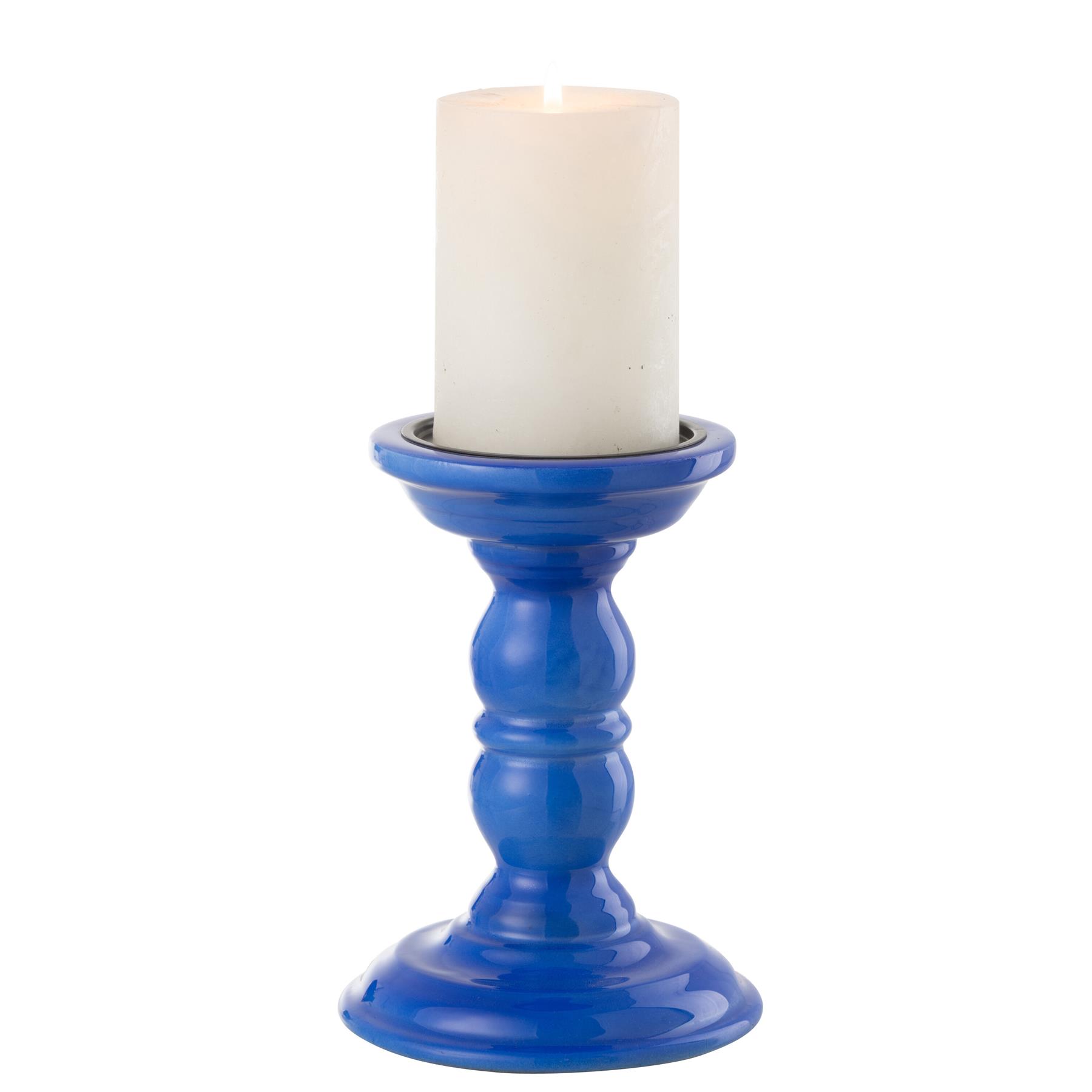J-Line kandelaar Halter - mangohout - blauw