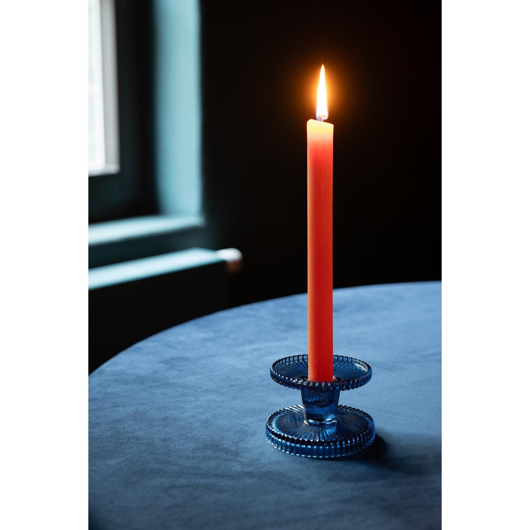 J-Line kaarshouder Nelly - glas - blauw - 3 stuks