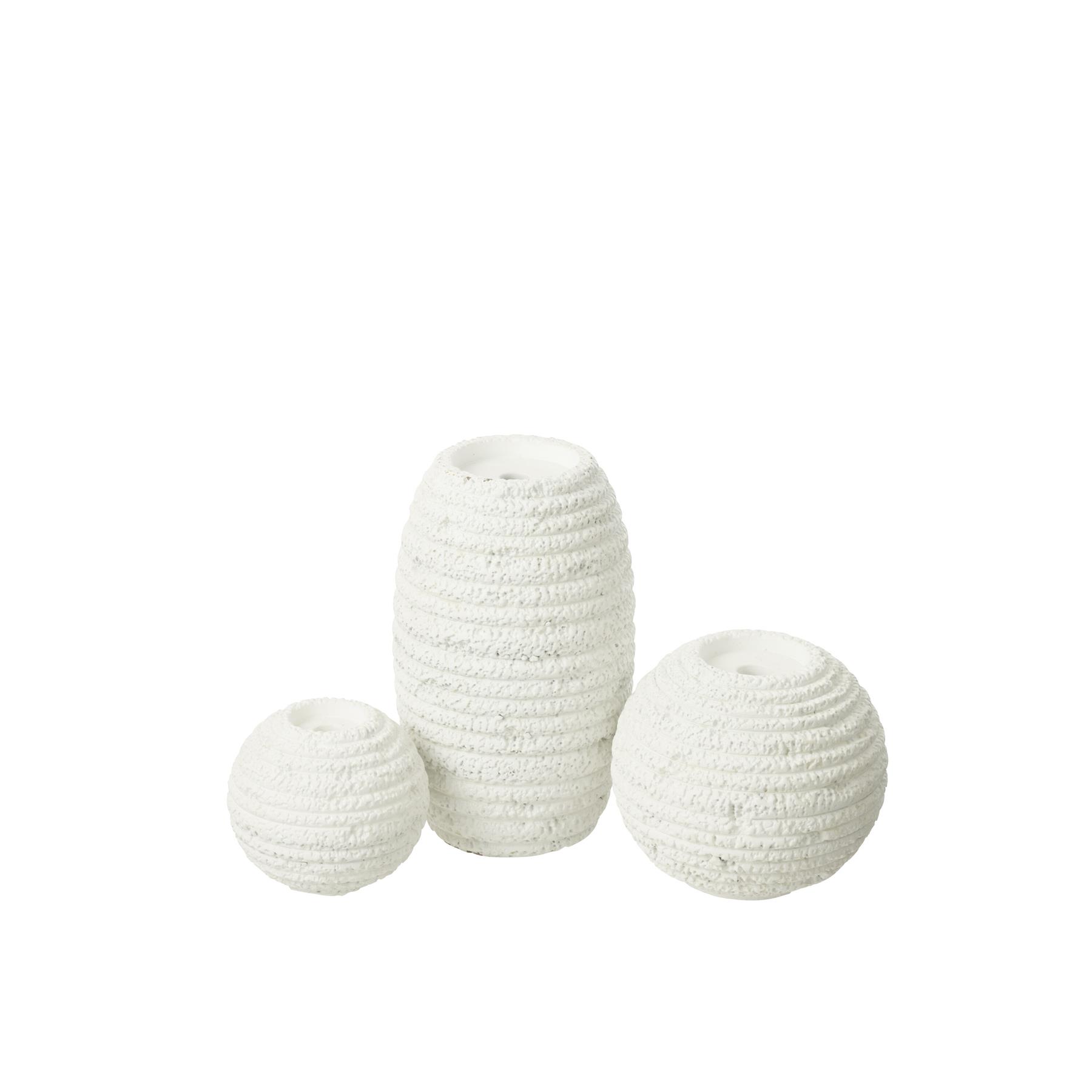 J-Line kandelaar Creta - cement - wit - small