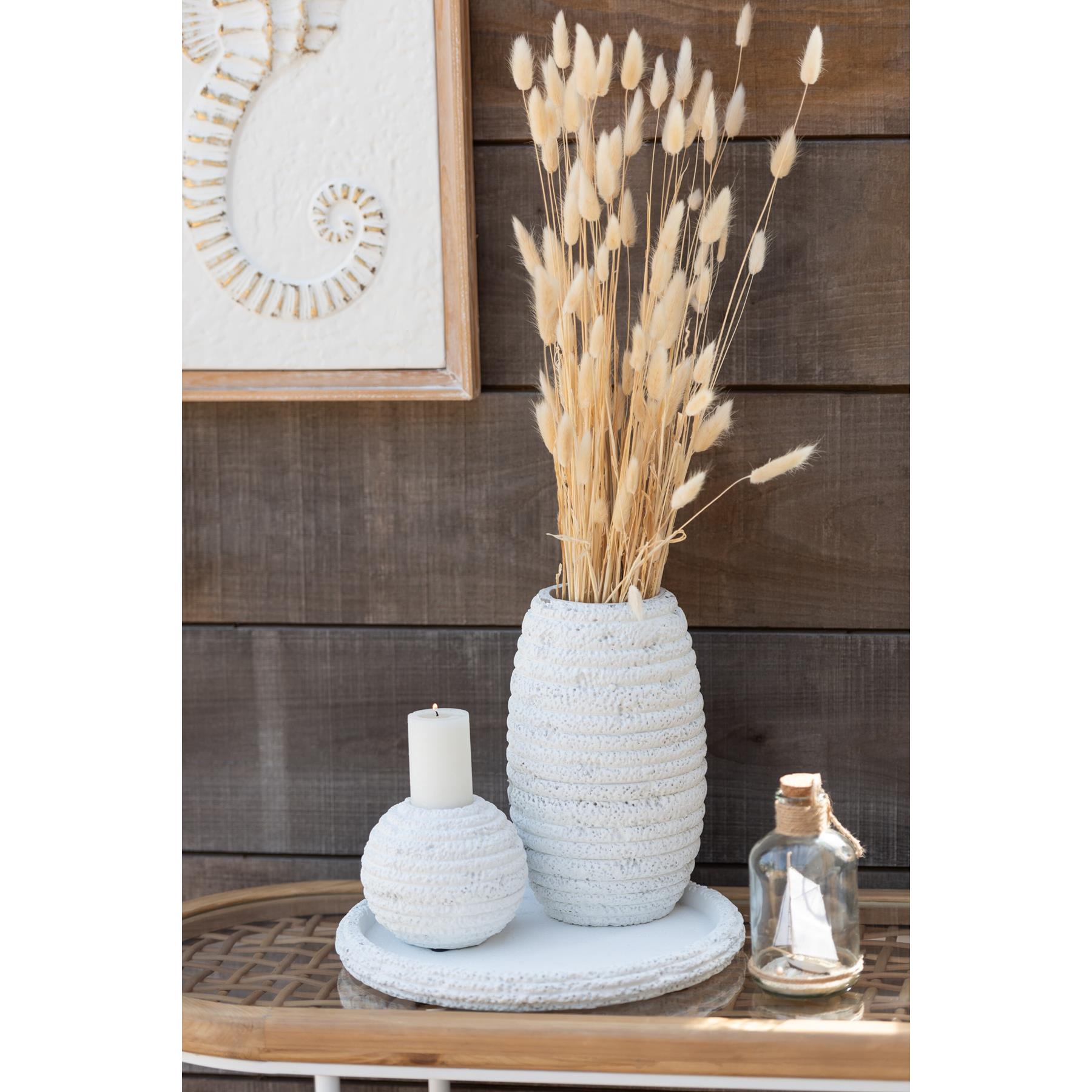 J-Line kandelaar Creta - cement - wit - small