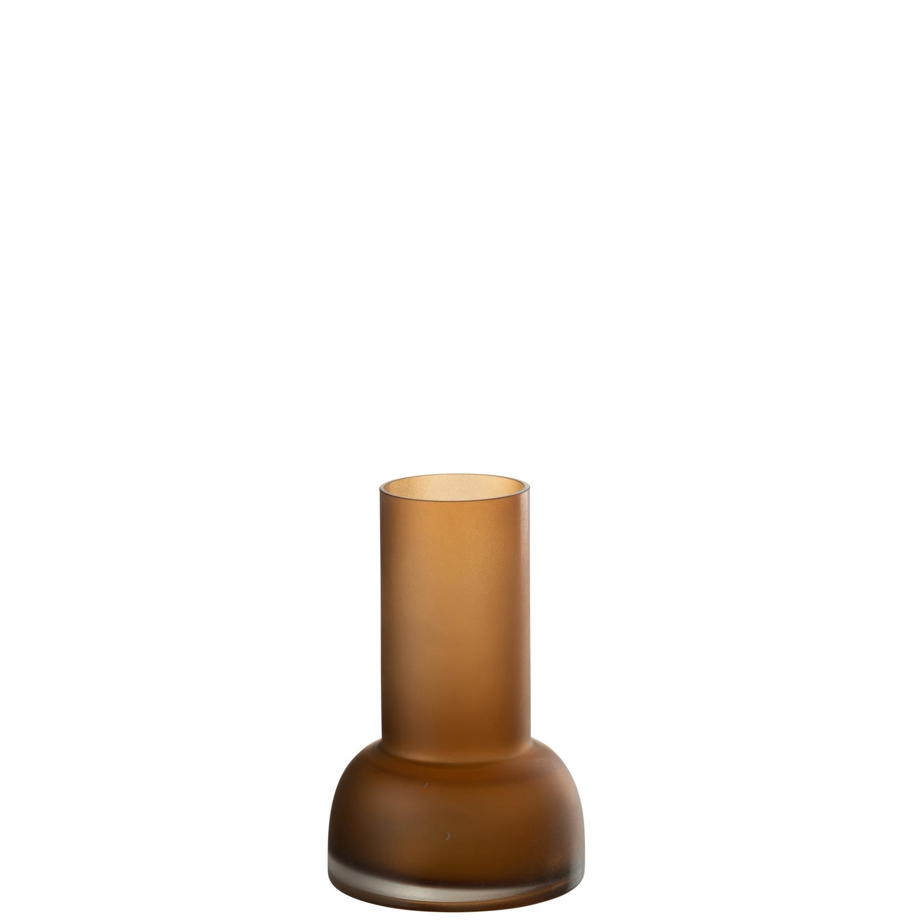 J-Line vaas|kandelaar Yoko - glas - bruin - small - 20 cm hoog