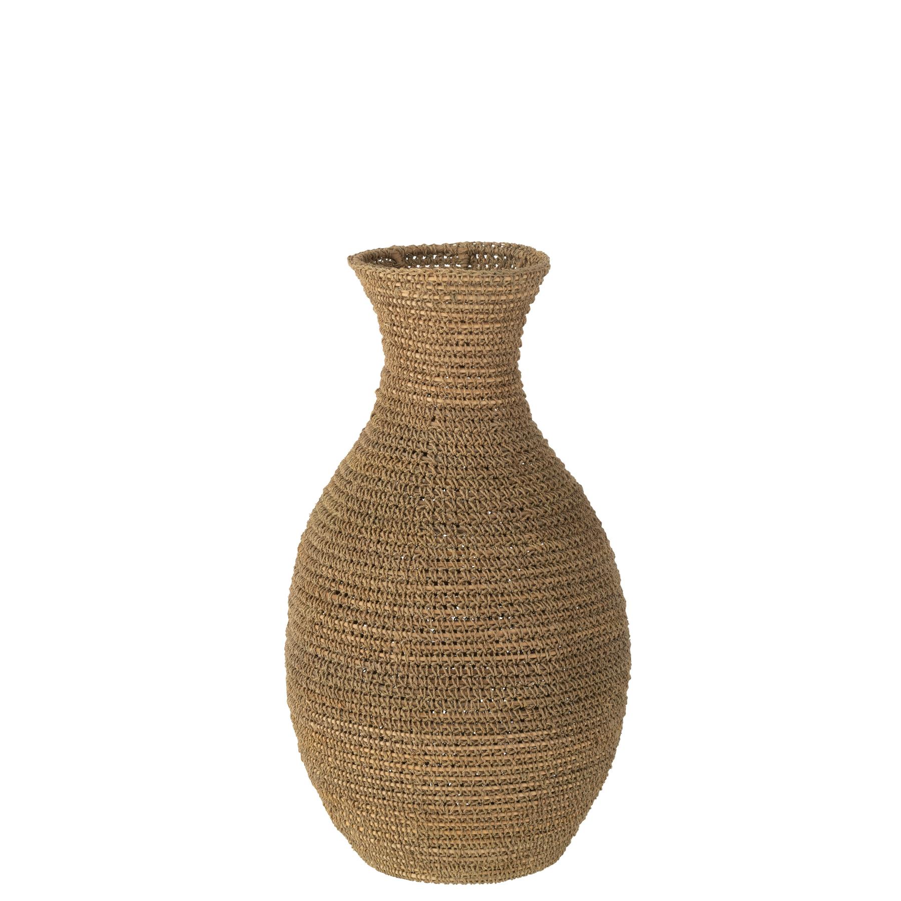 J-Line vaas Lise - zeegras - naturel - medium - 59 cm hoog