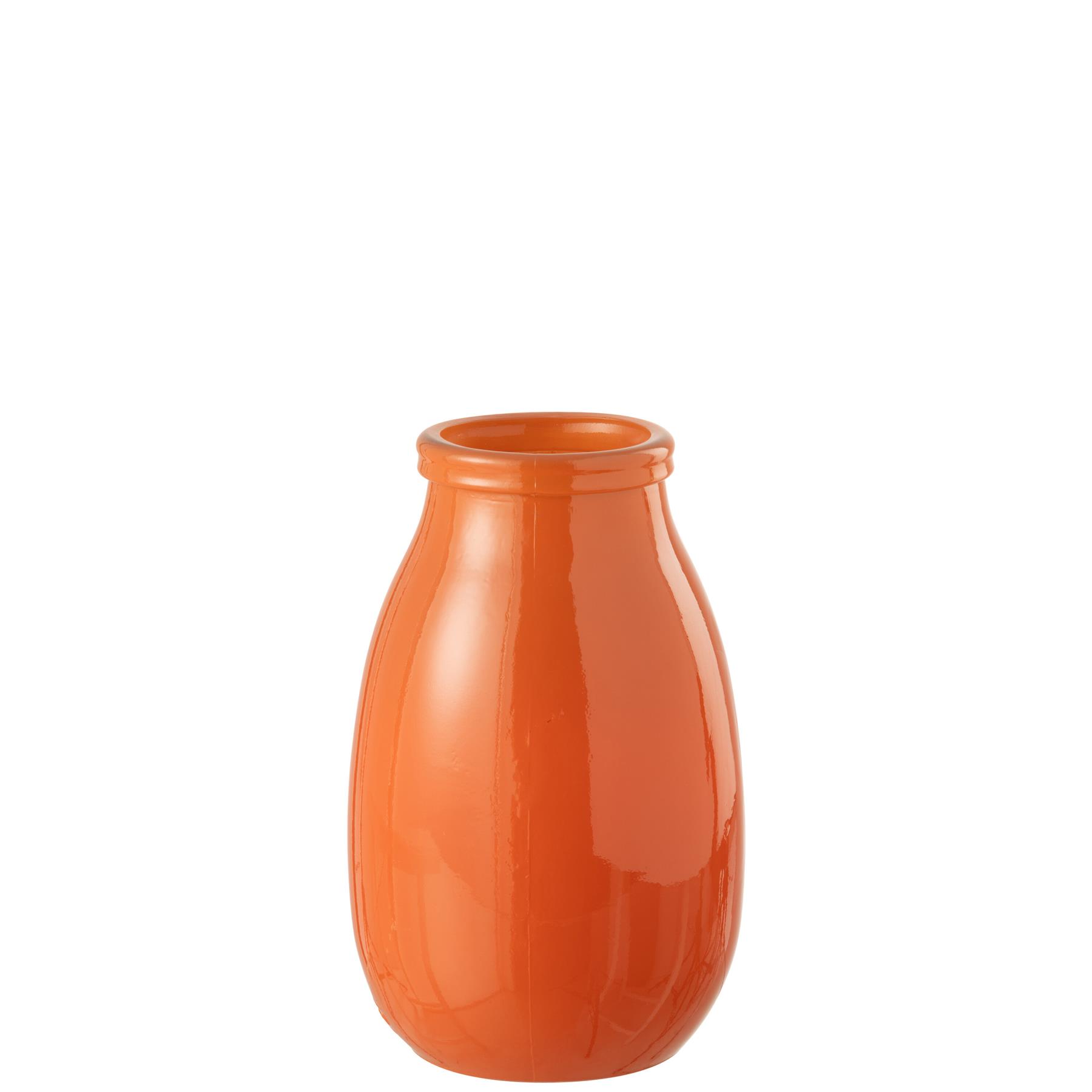 J-Line vaas - glas - oranje - large - Ø 17.5 cm