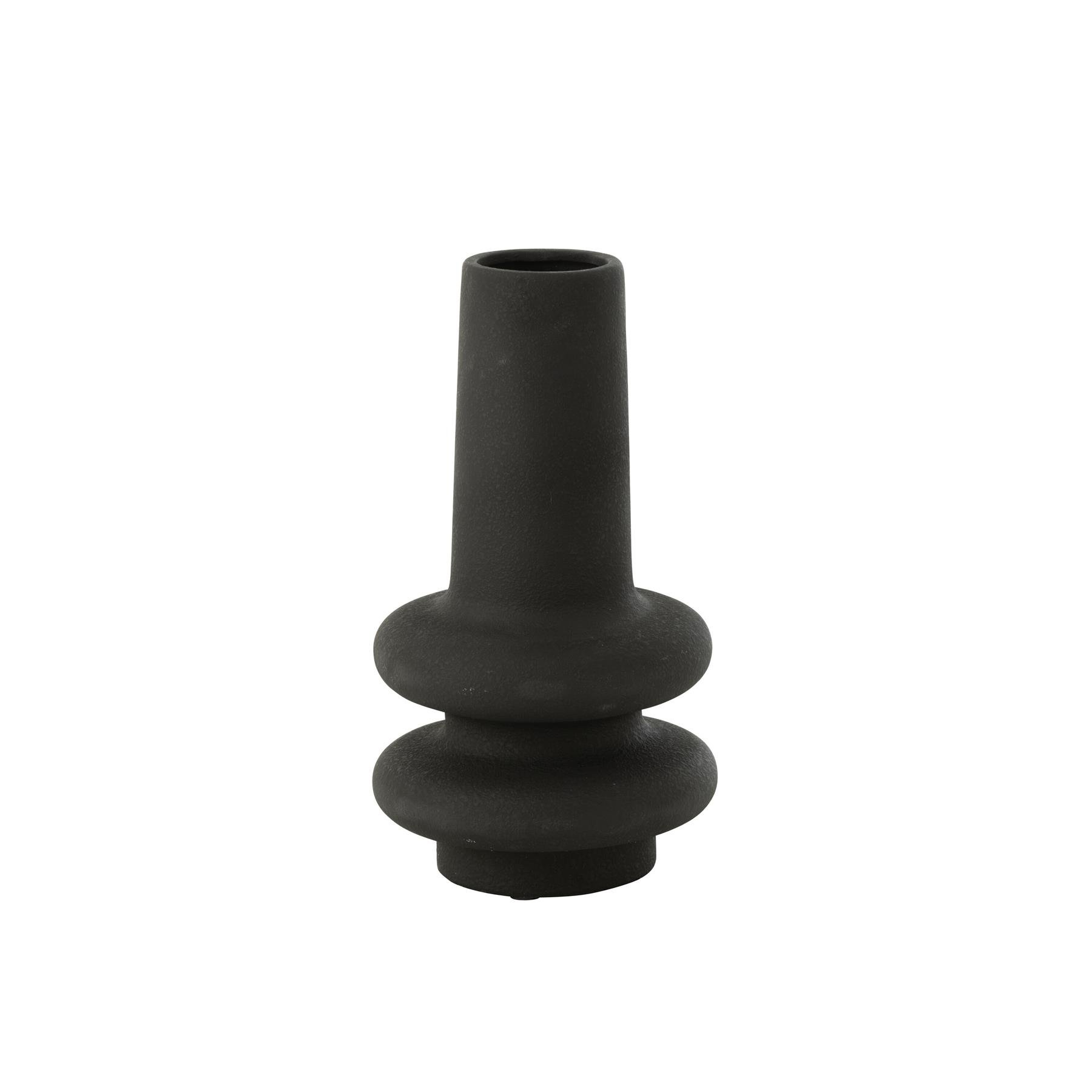 J-Line vaas Lyra - keramiek - zwart - large - 39 cm hoog