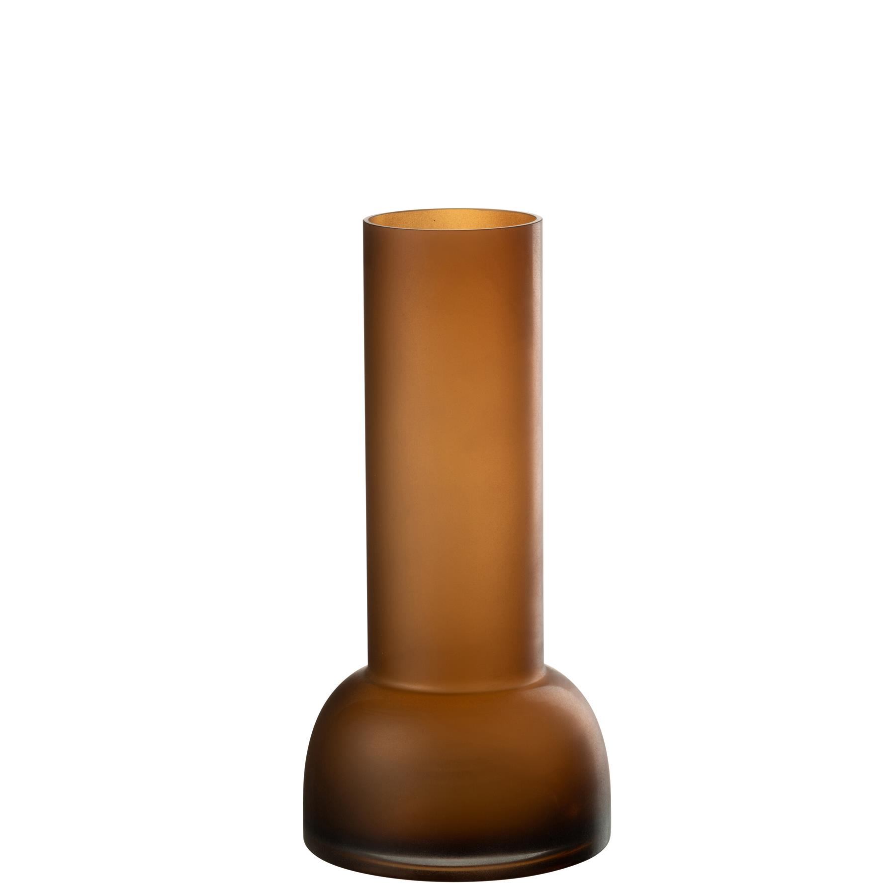 J-Line vaas|kandelaar Yoko - glas - bruin - medium - 32 cm hoog