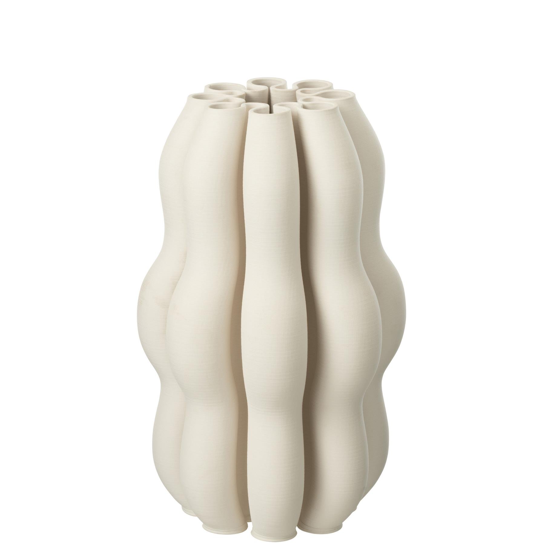 J-Line vaas Naos - keramiek - beige - large - 40 cm hoog