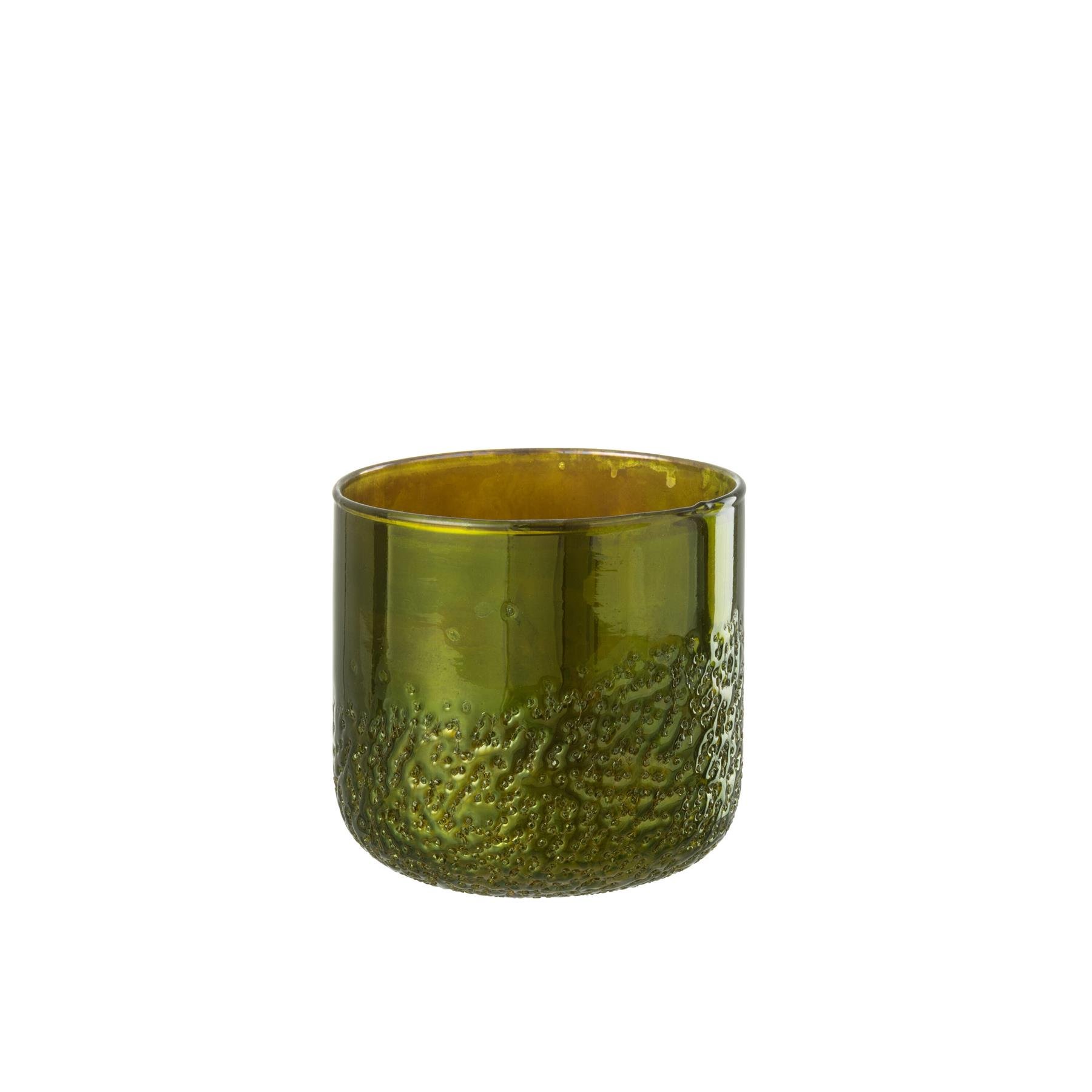 J-Line windlicht Spiegel - glas - groen - medium