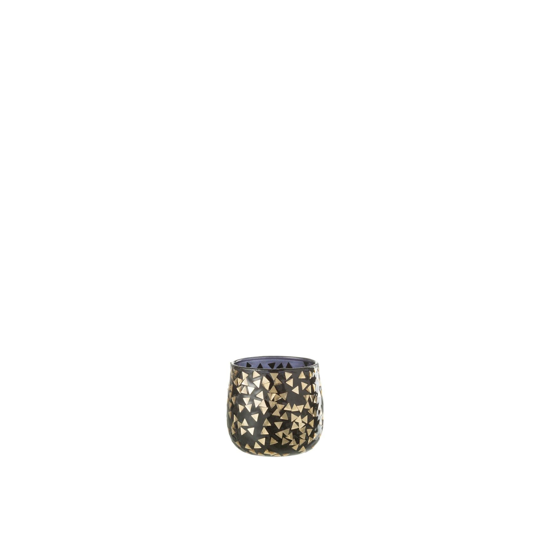 J-Line kaarshouder Driehoek - glas - zwart|goud - small - 4 stuks