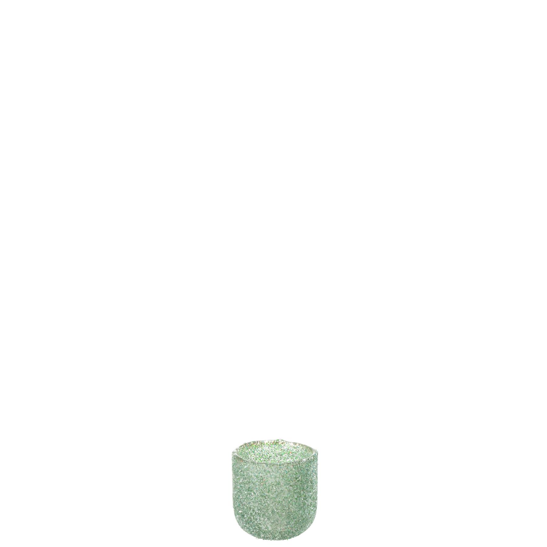 J-Line windlicht Fore - glas  - groen - small - 2 stuks
