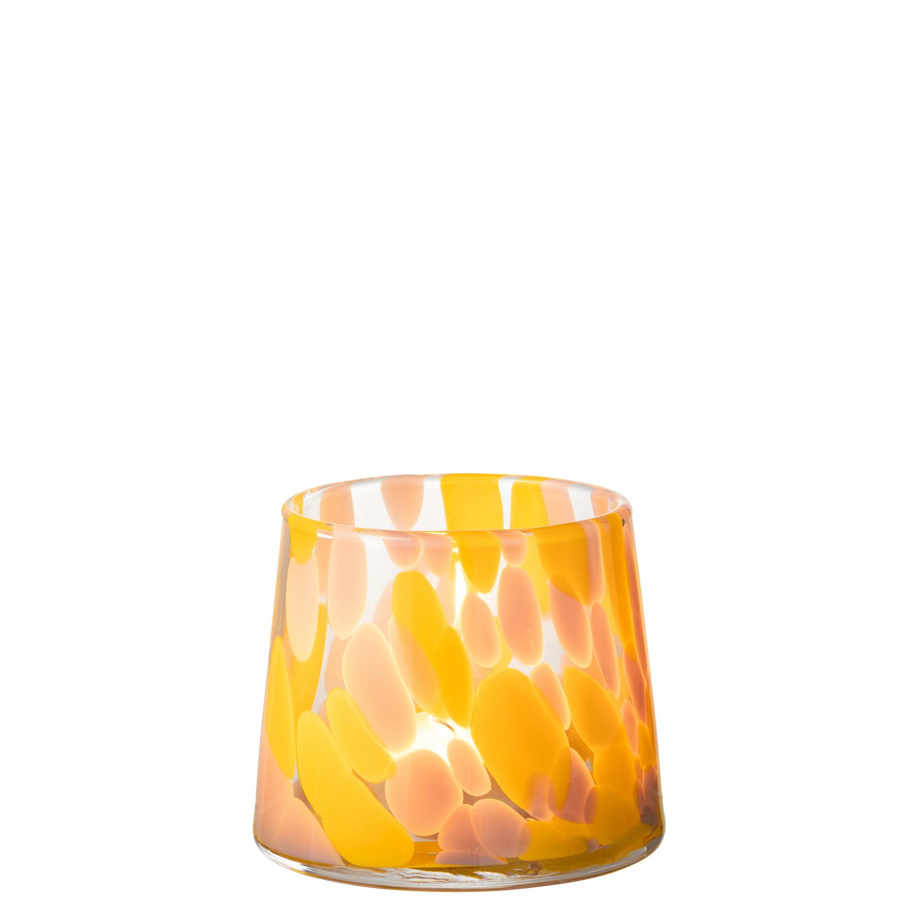 J-Line windlicht Spikkels - glas - roze|oker
