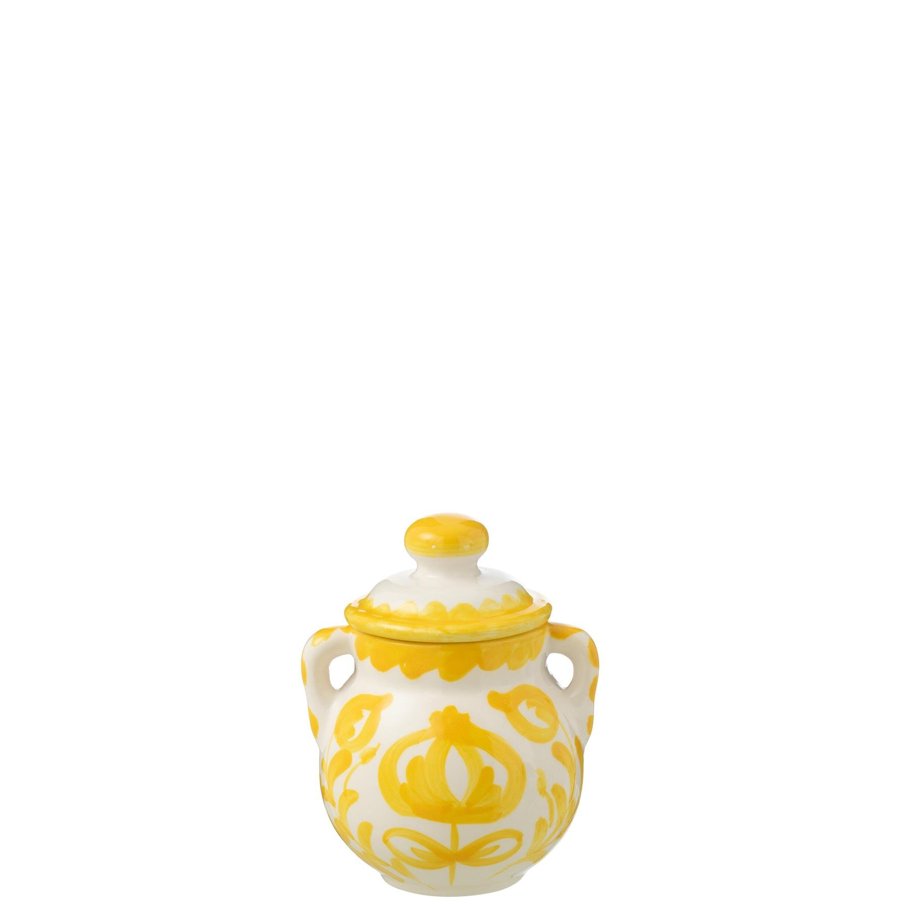 J-Line Jar Granada Ceramic White|Yellow