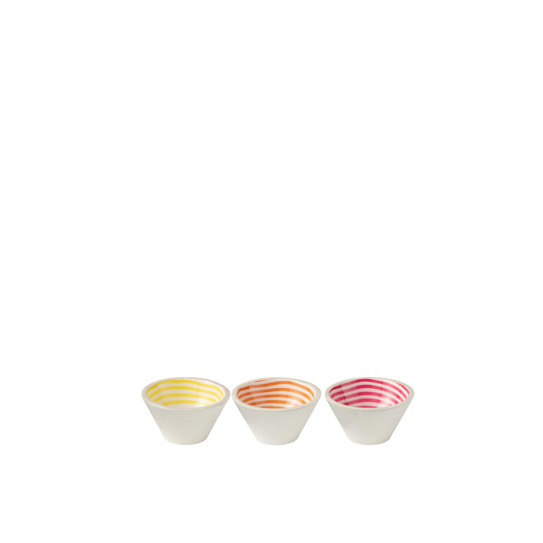 J-Line kom Spiraal - hout - roze|oranje|geel - small - 3 stuks