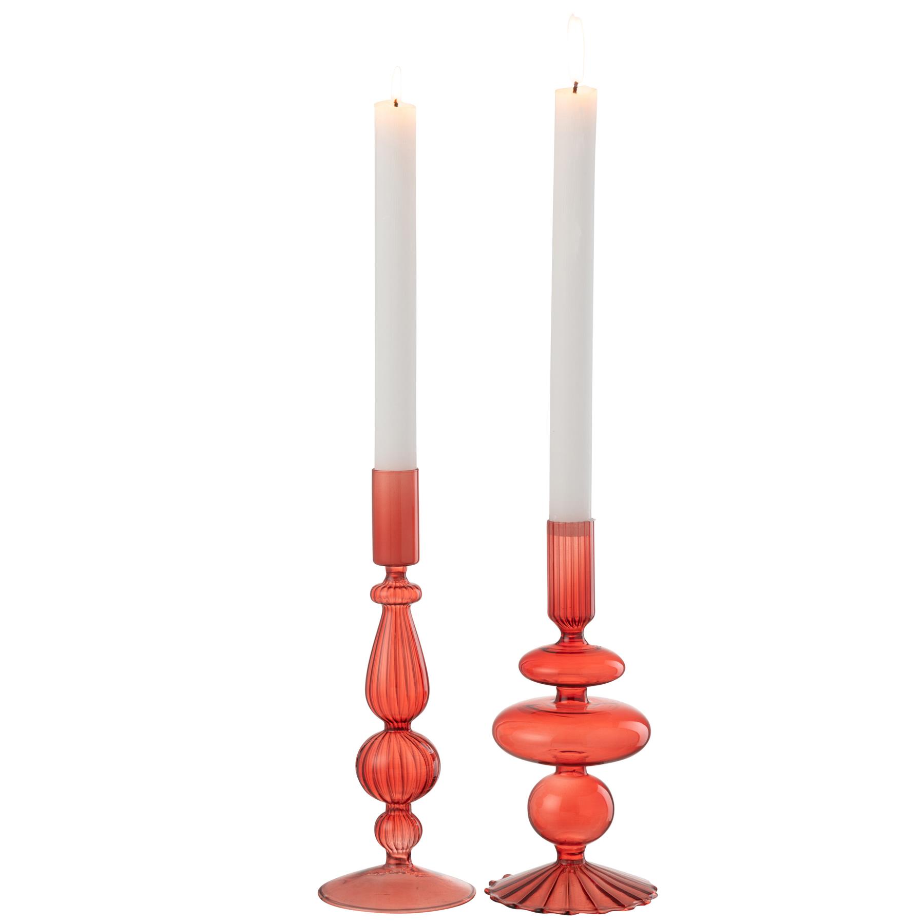 J-Line Kaarshouder Bollen Mix Glas Rood