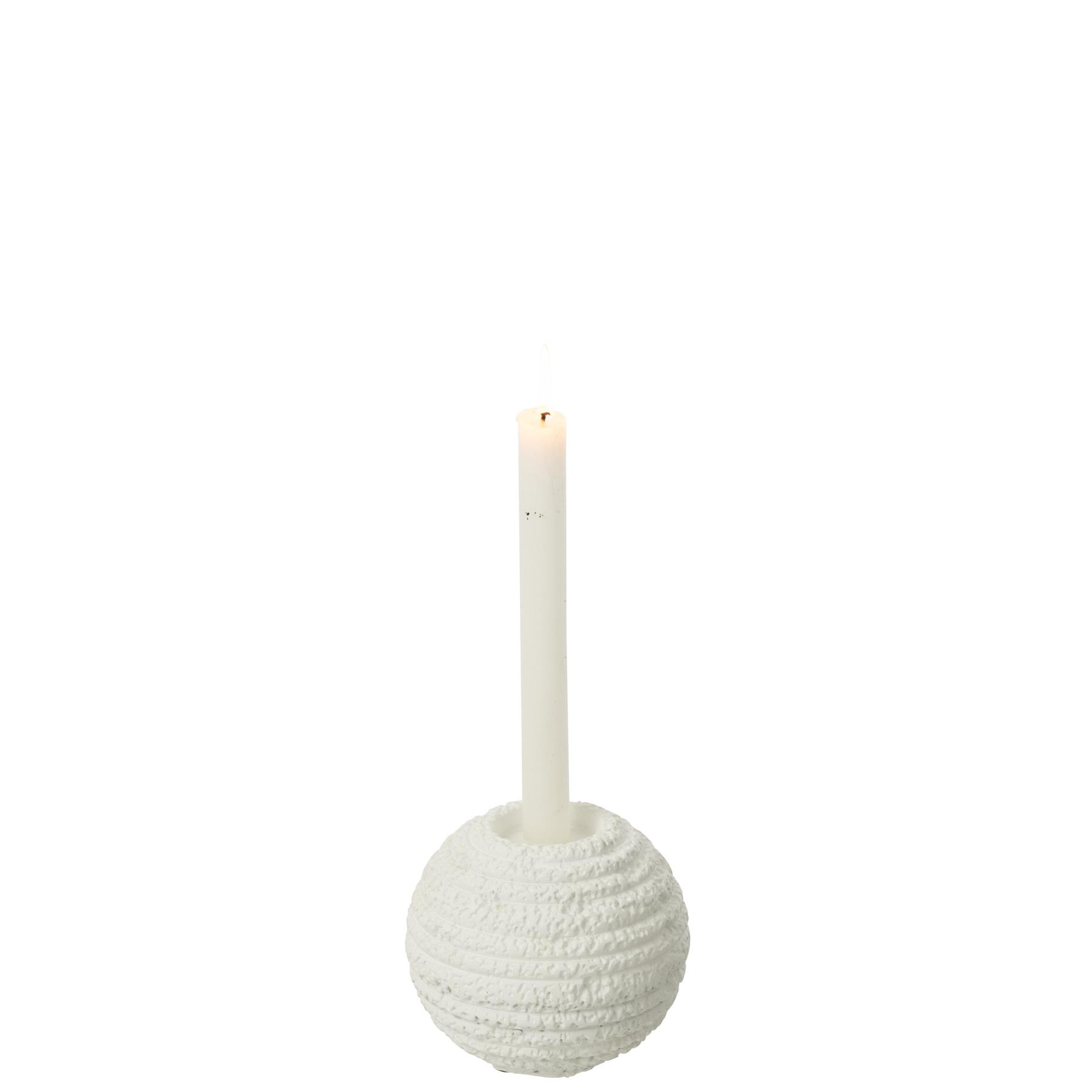 J-Line kandelaar Creta Rond - cement - wit - small
