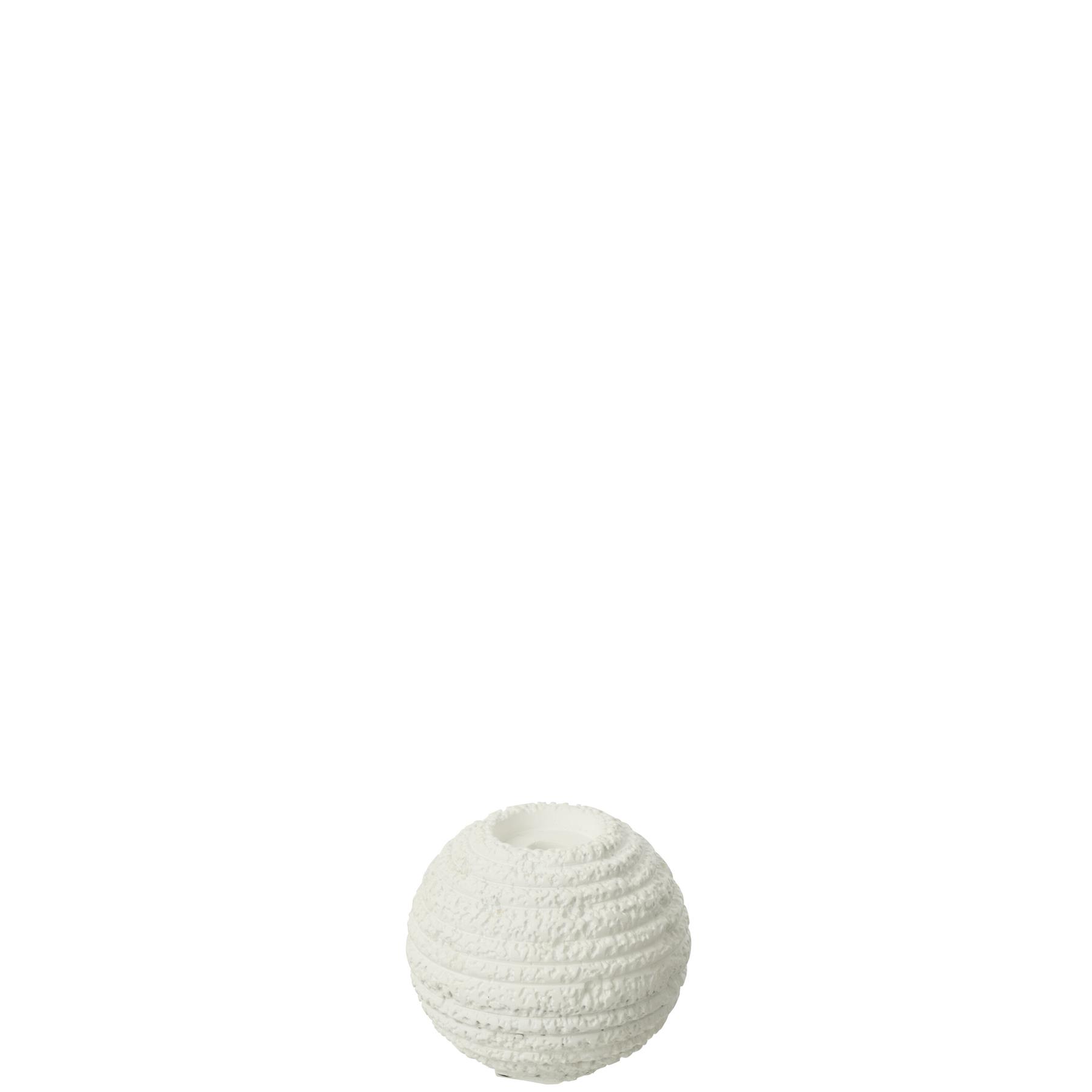 J-Line kandelaar Creta Rond - cement - wit - small