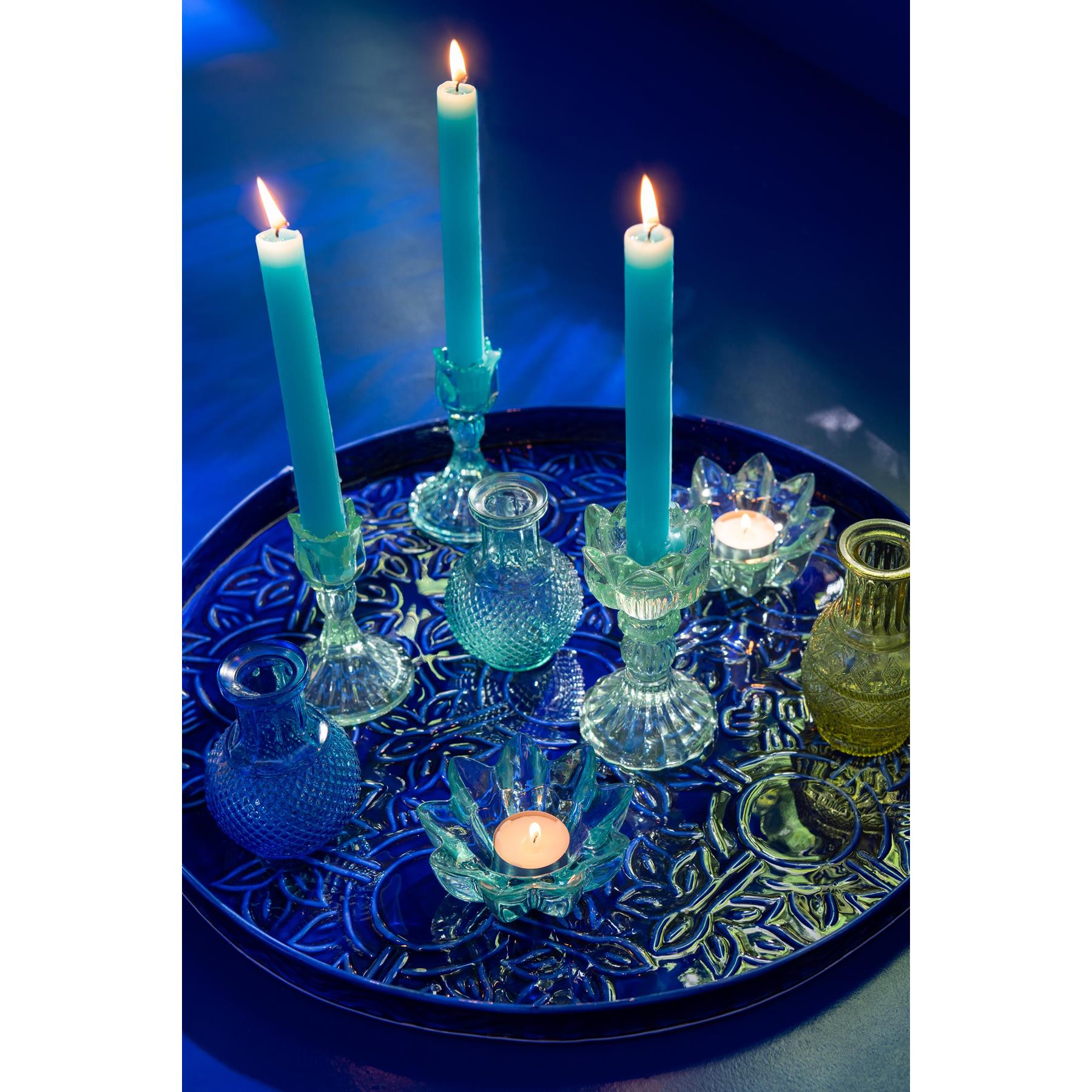 J-Line kandelaar Roos Koud - glas - mix - 3 stuks