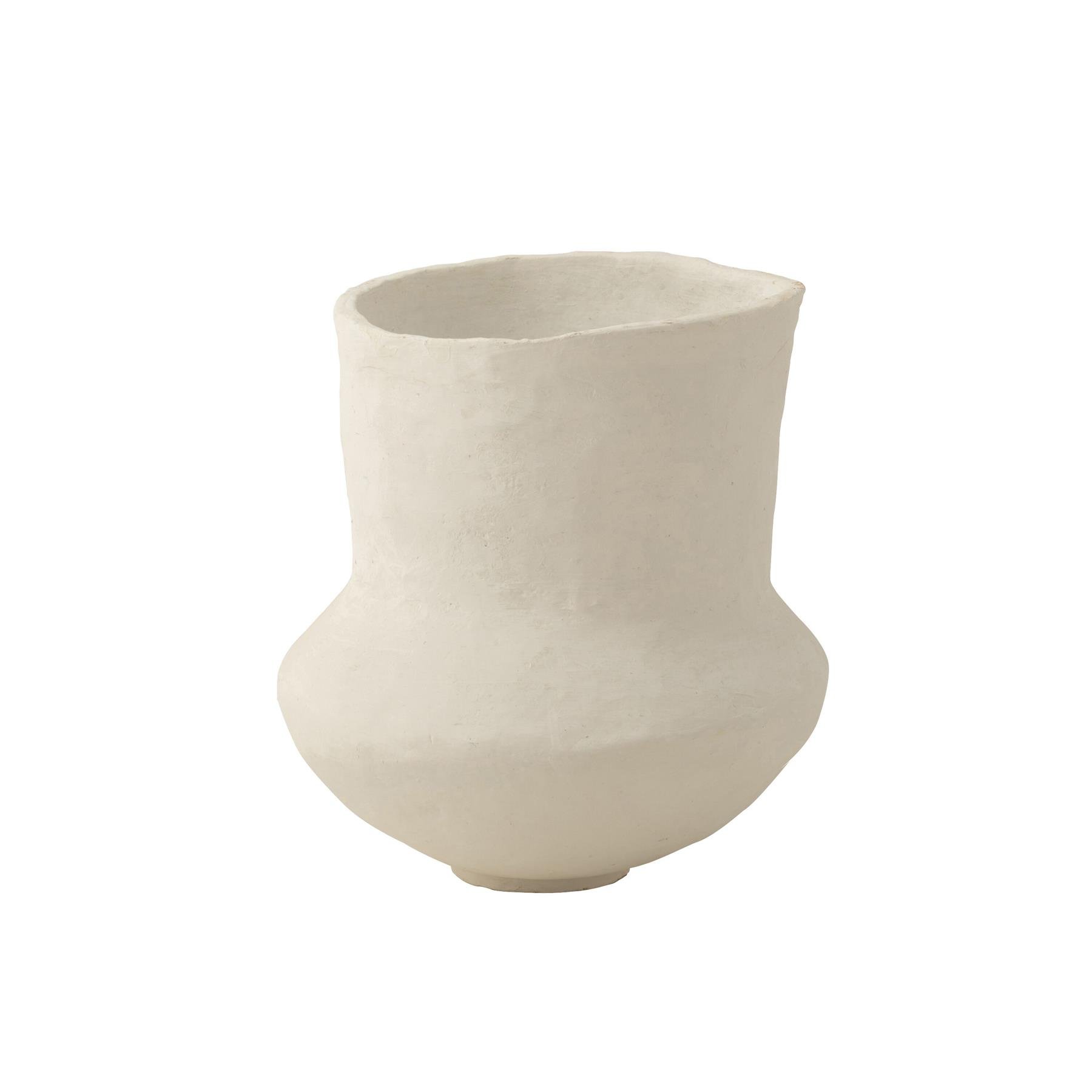 J-Line bloempot Archaic - papier maché - wit - Ø 40 cm