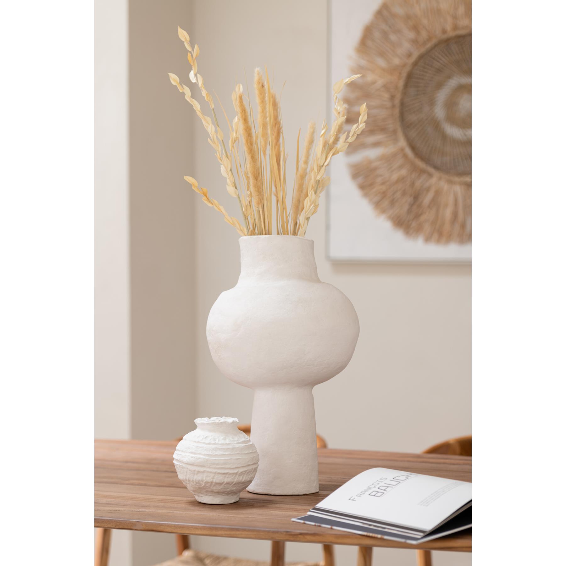 J-Line bloempot Original - papier maché - wit - 50 cm hoog