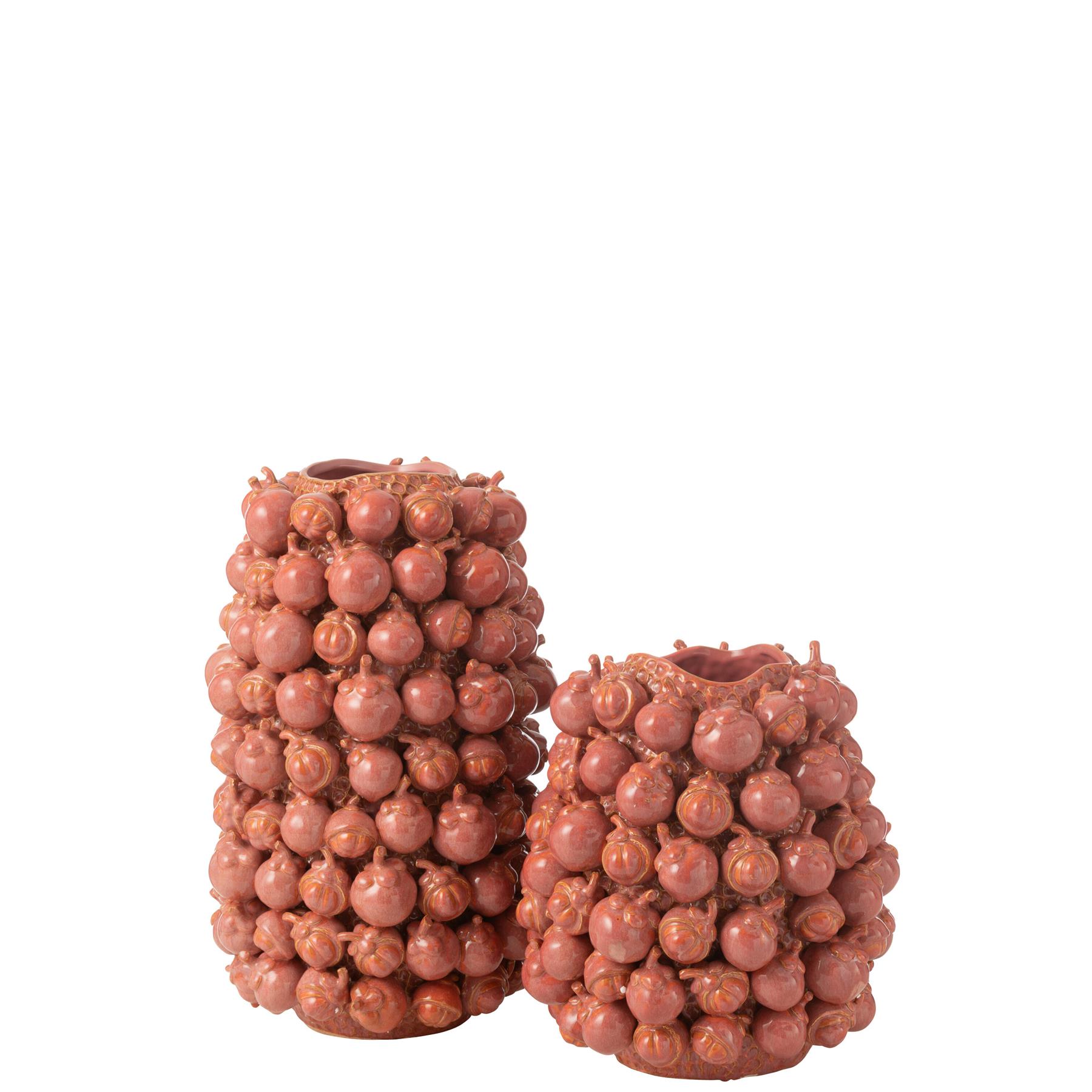 J-Line vaas Botanica - keramiek - koper|roze - large - 49 cm hoog
