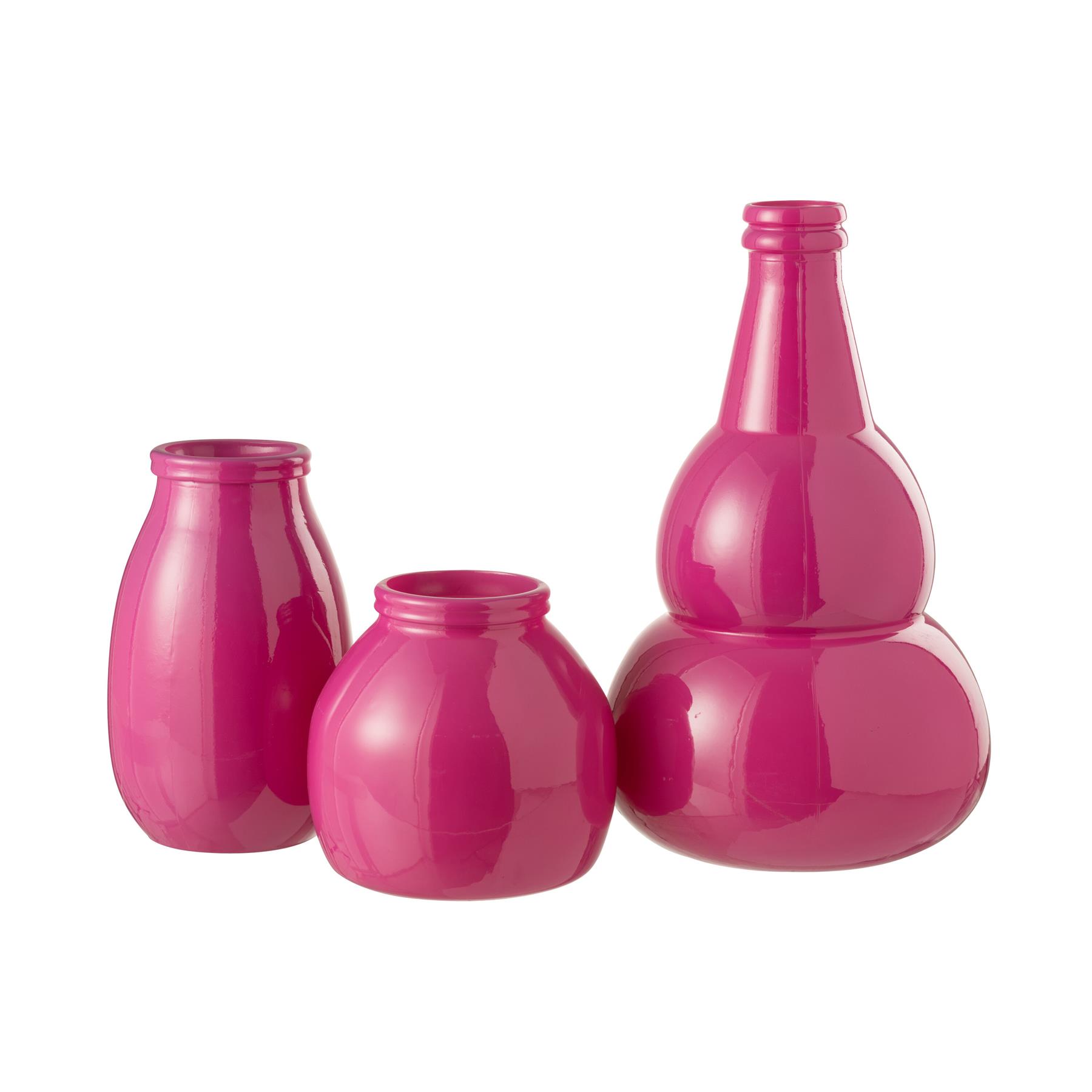 J-Line vaas Cocoon - glas - rose - 45 cm hoog