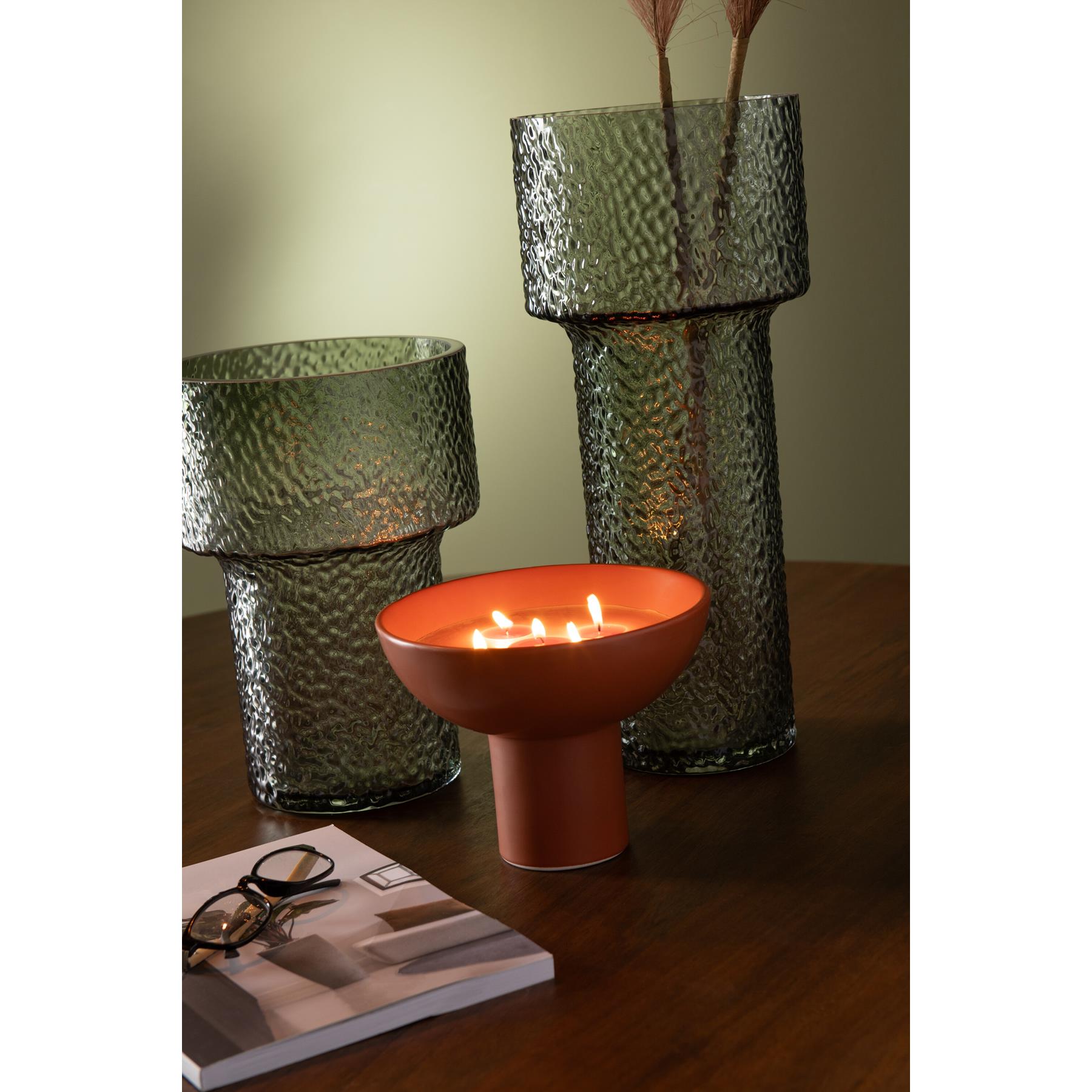 J-Line vaas Bbetty - glas - groen - large - 45 cm hoog