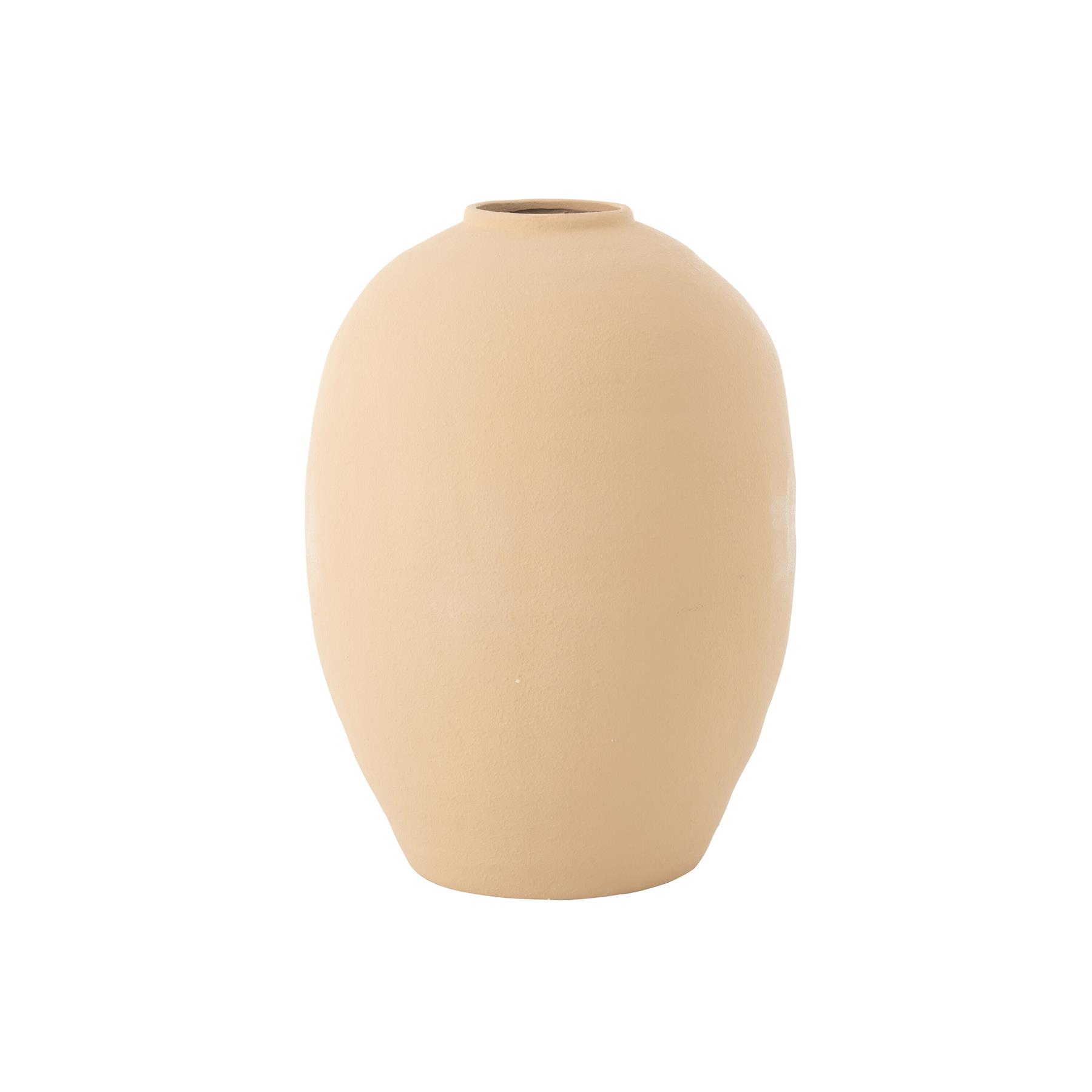 J-Line vaas Cassia Ovaal - keramiek - beige - Ø 39 cm
