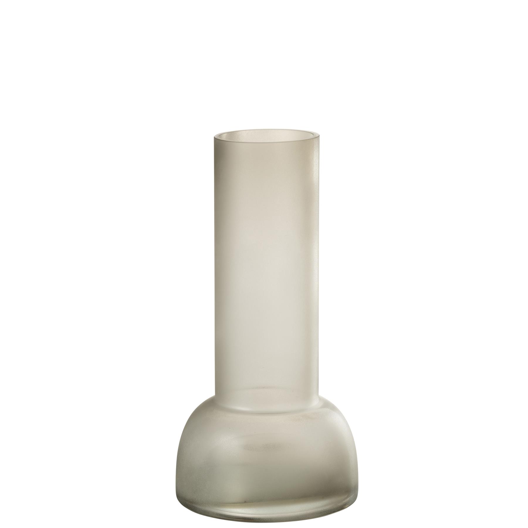J-Line vaas|kandelaar Yara - glas - greige - medium - 32 cm hoog